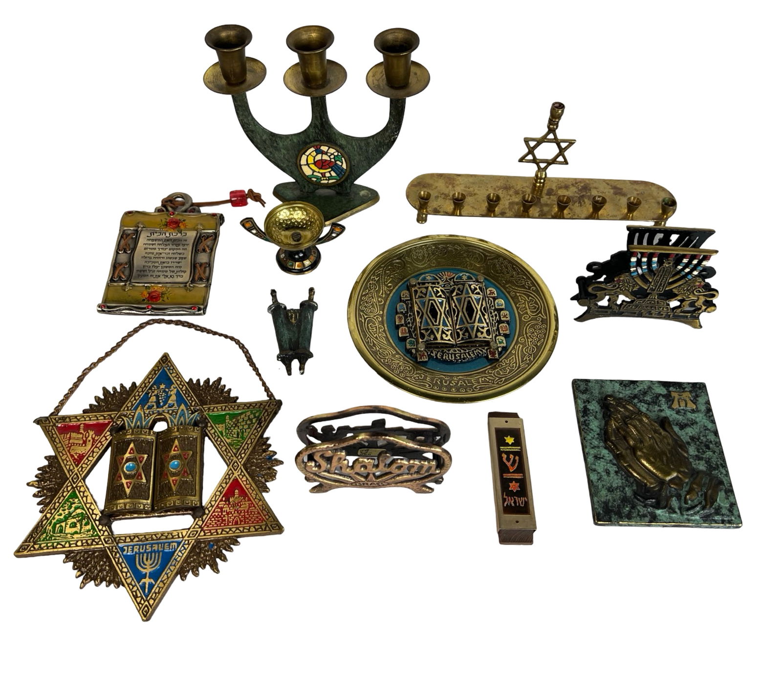 Judaica Collection - Brass & Enamel Religious & De (1 of 4)