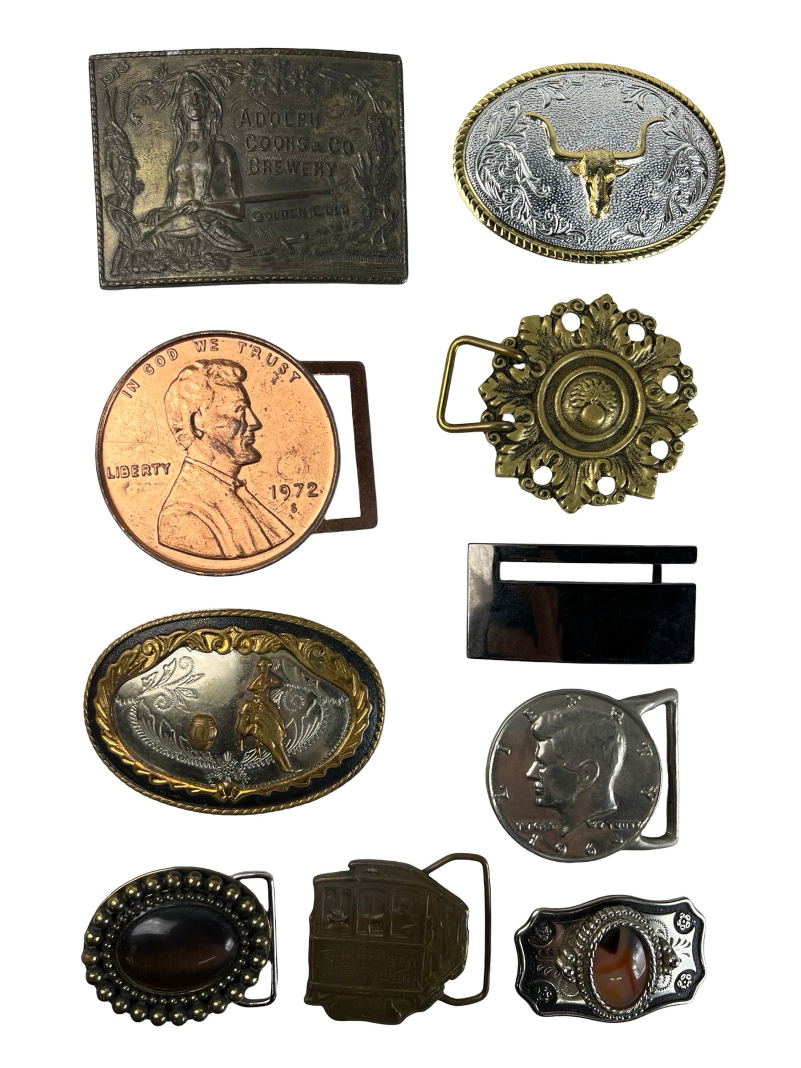 Collection of 10 Vintage & Novelty Belt Buckles (1 of 2)