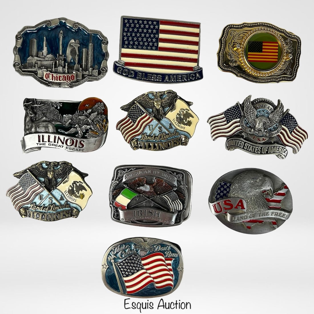 Group of Patriotic American Belt Buckles (1 of 5)