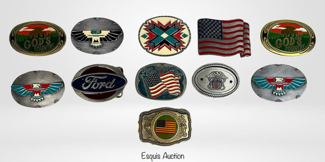 Vintage American Western & Patriotic Belt Buckles (1 of 5)