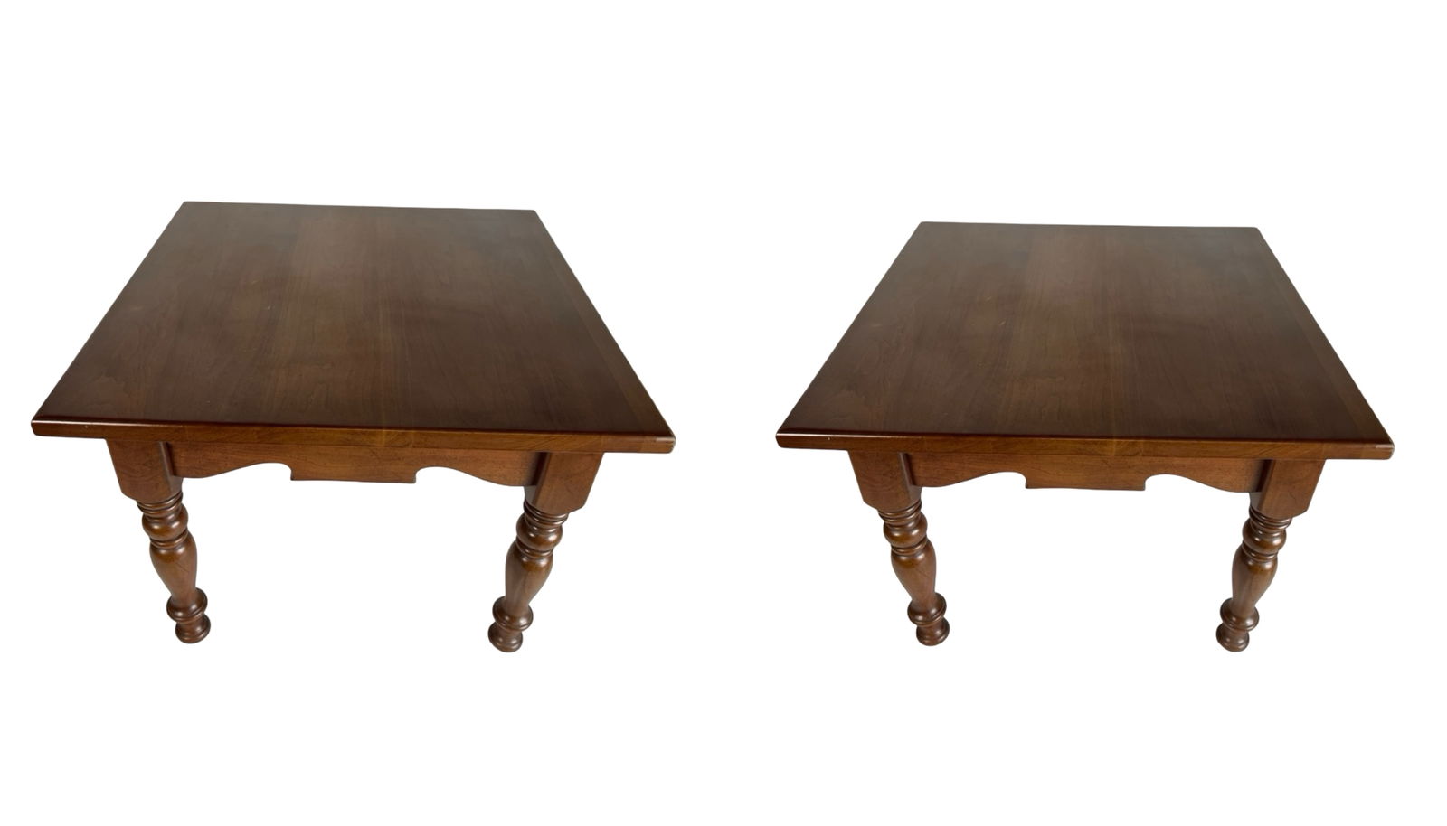 Pair of 1950s Columbia Co Cherry Wood End Tables (1 of 5)