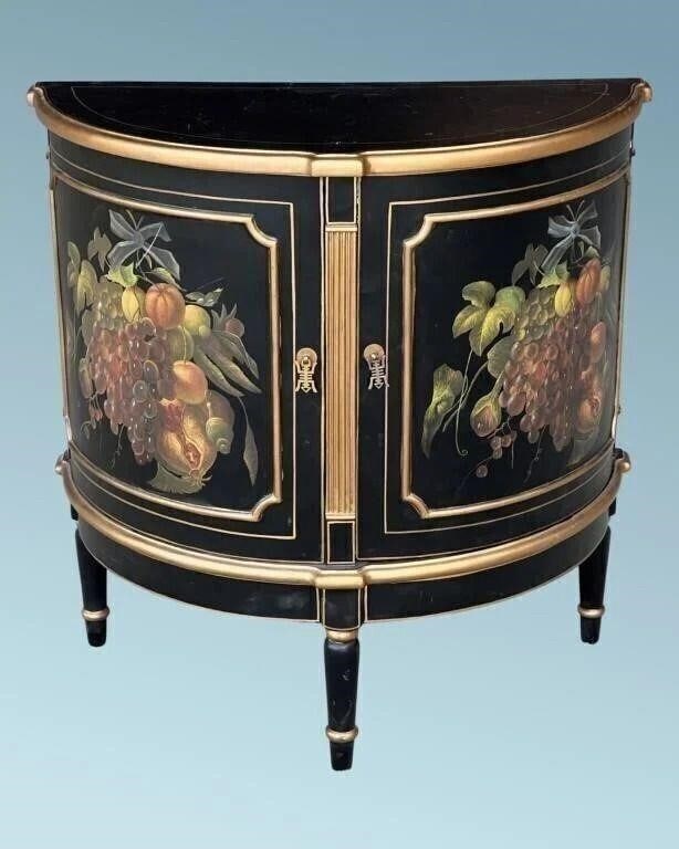 Chinoiserie Demilune Cabinet with Fruit Motifs (1 of 5)