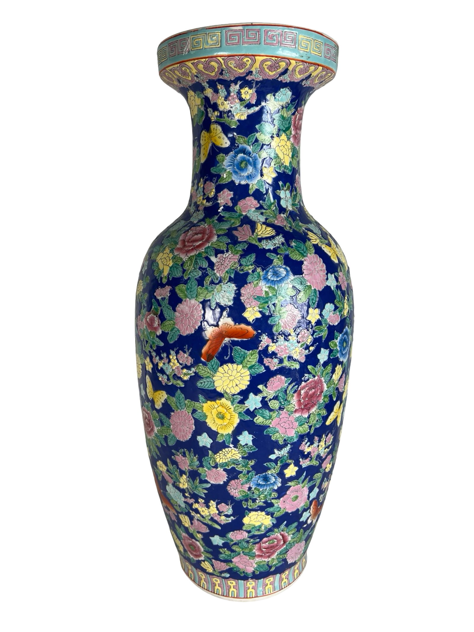Large Chinese Famille Rose Porcelain Floor Vase (1 of 5)