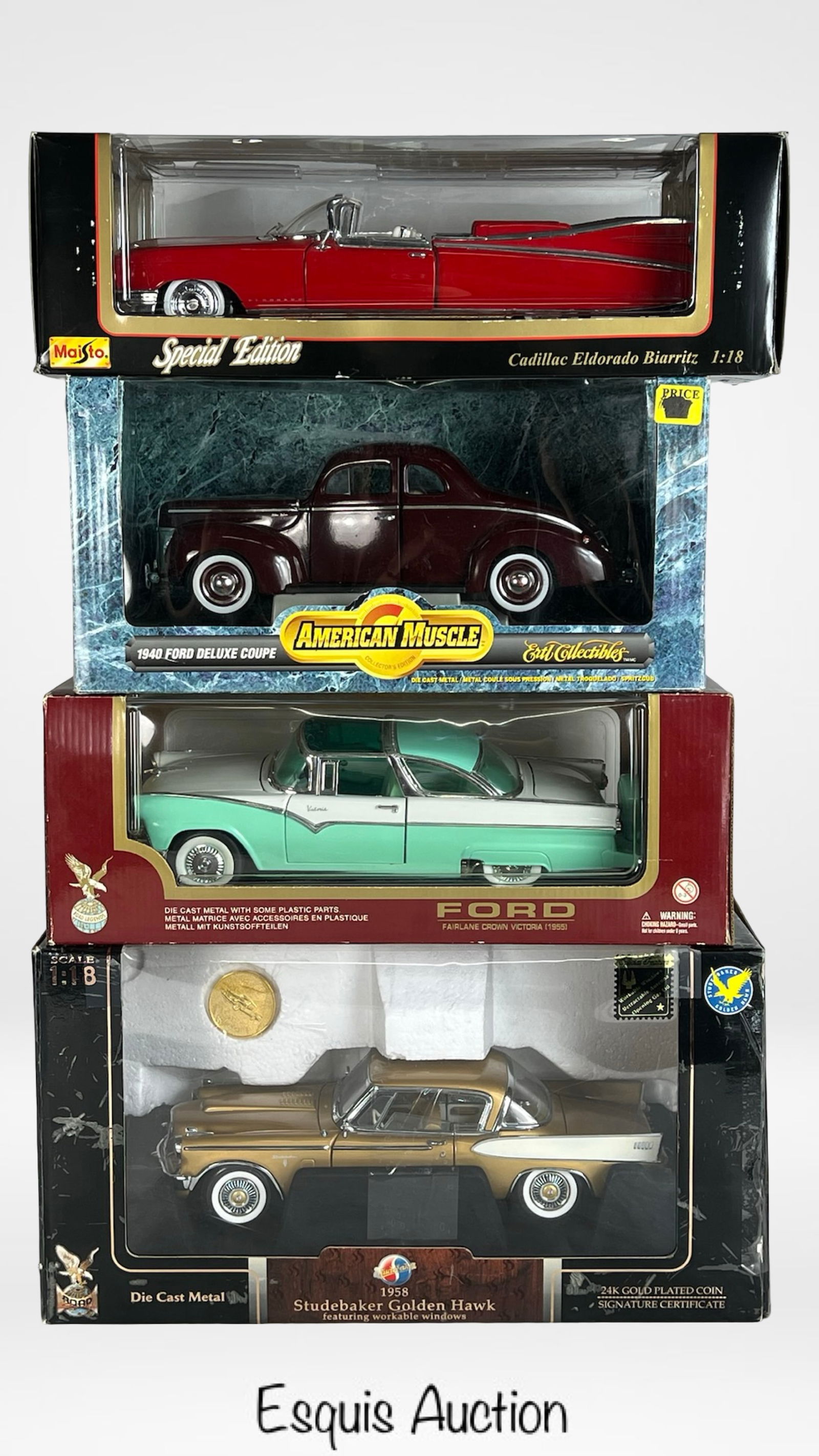 Group of Four 1:18 Scale Die-Cast Model Cars (1 of 3)