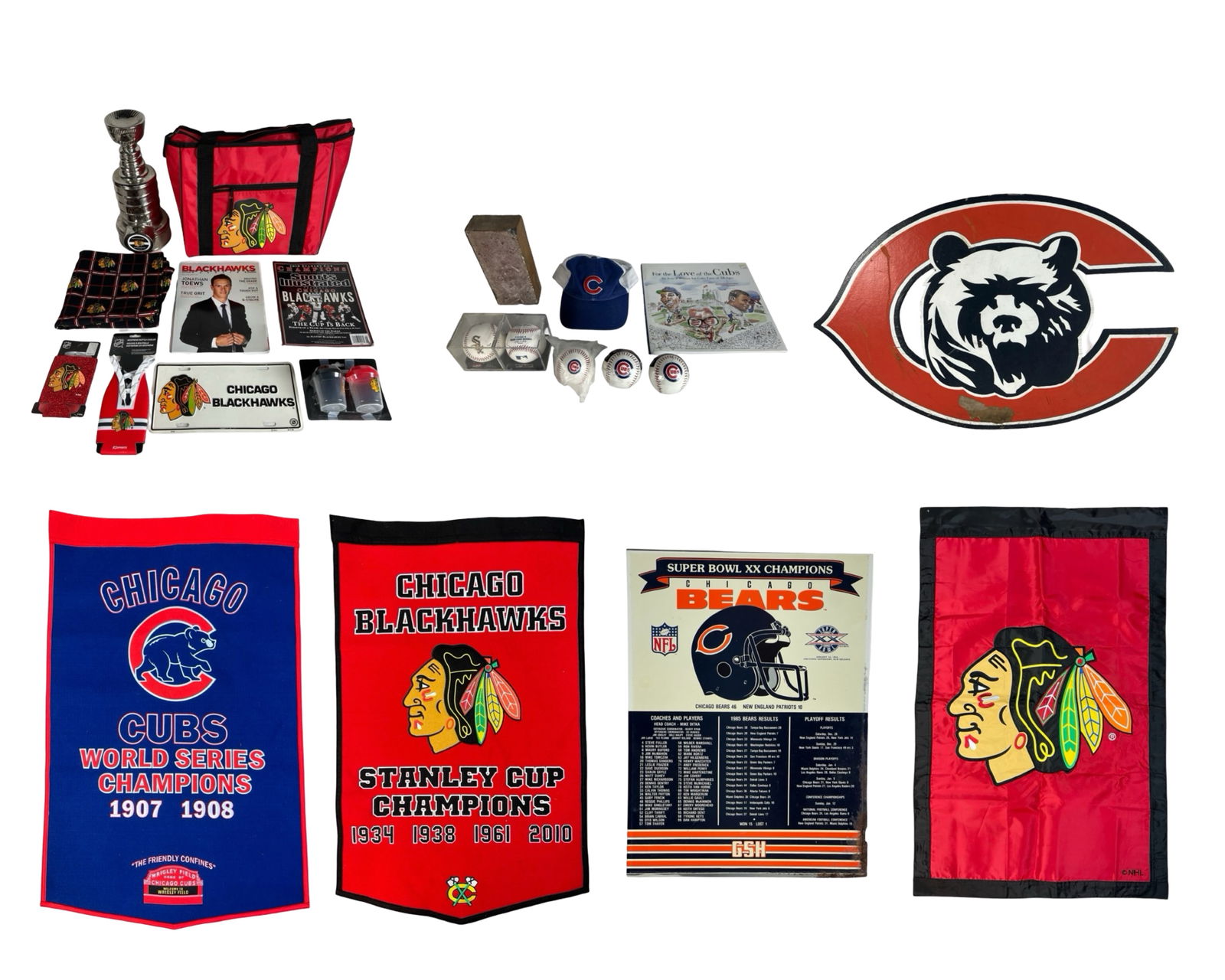 Chicago Sports Memorabilia- Bears Cubs Blackhawks (1 of 12)