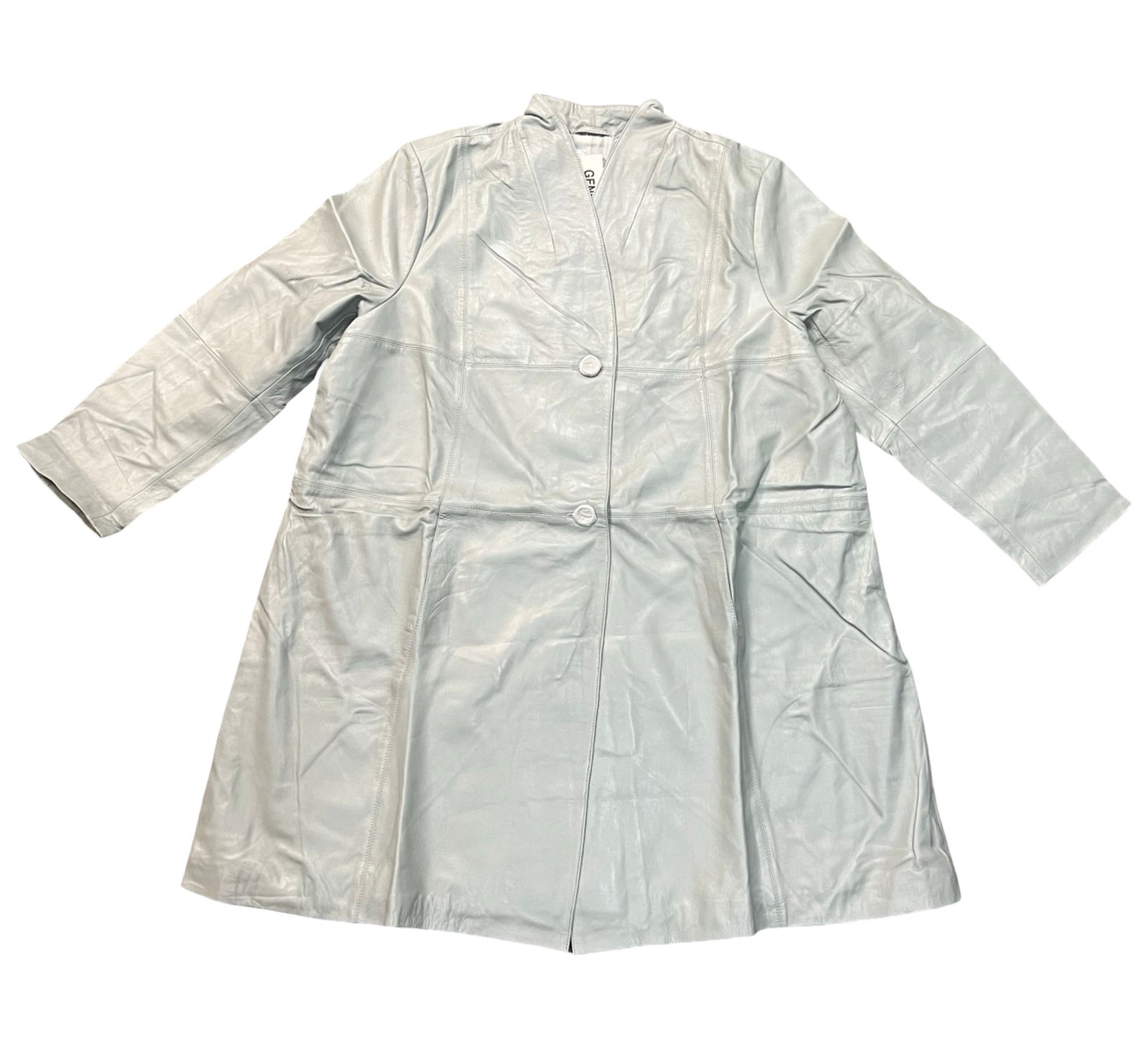 Women's Light Gray Jessica London Leather Coat 22W (1 of 2)