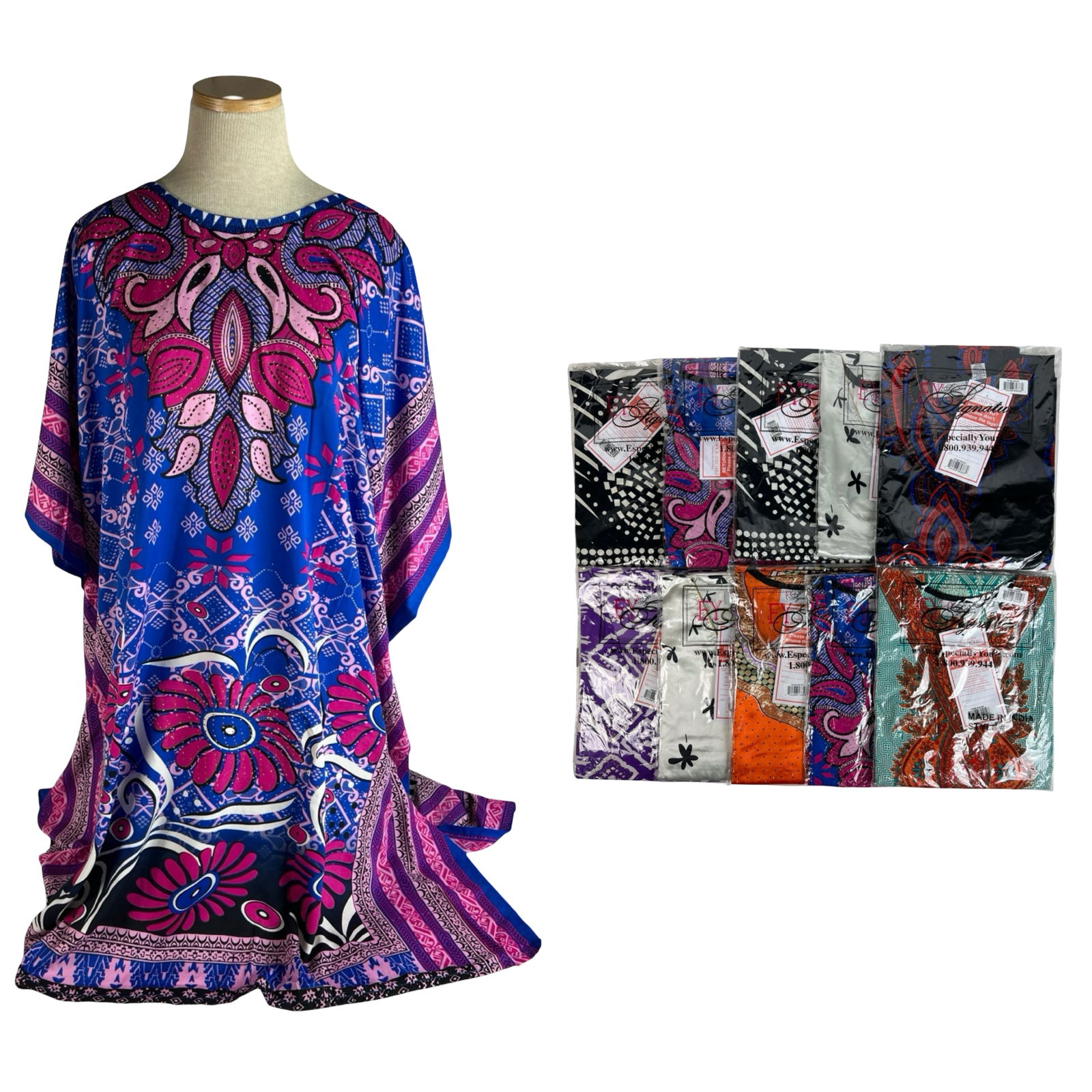 Lot of Women's Printed Kaftan Dresses One Size (1 of 3)