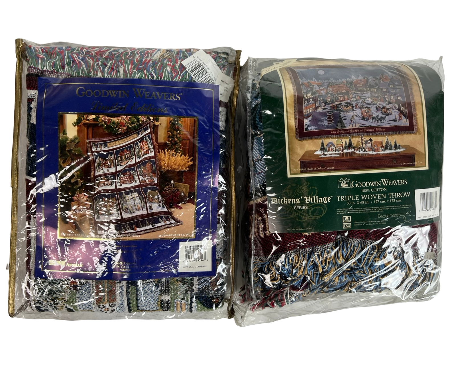 Lot of 2 Goodwin Weavers  Woven Throws (1 of 3)