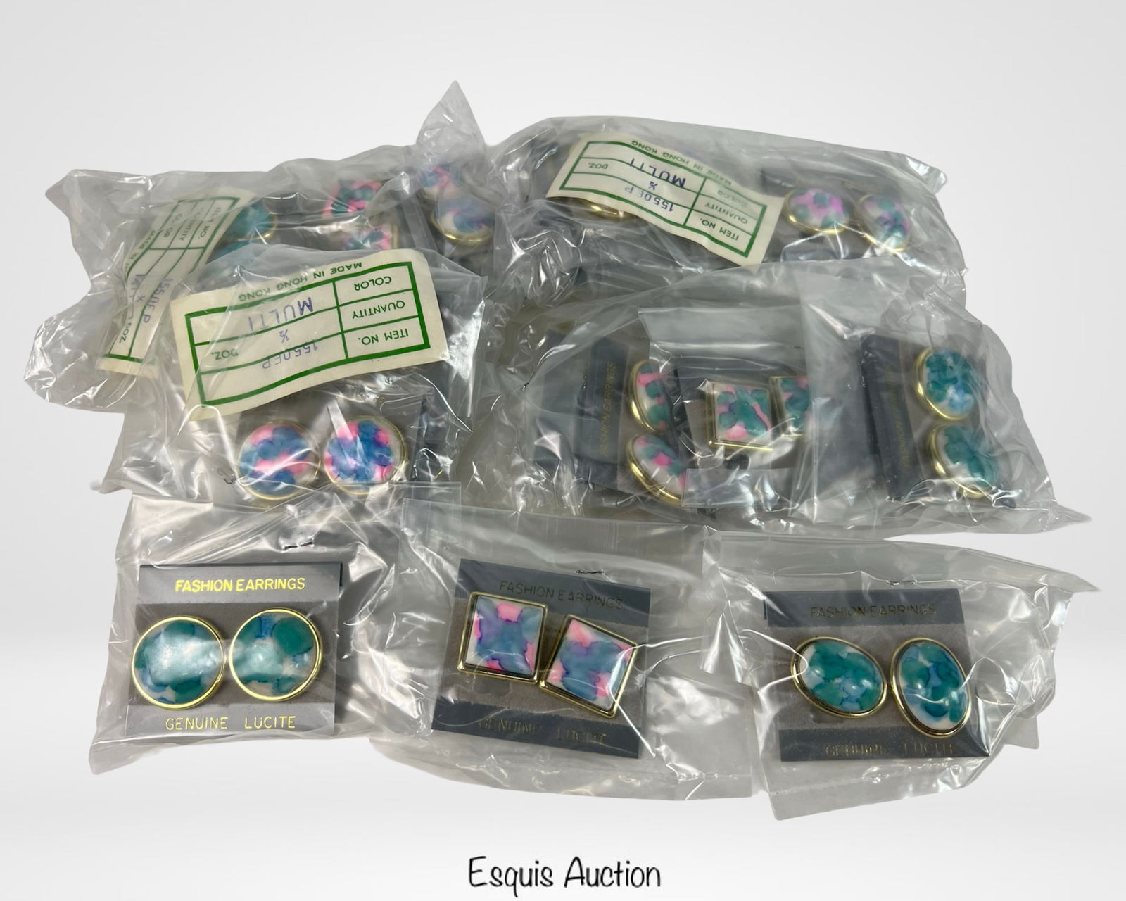 Two Dozen Vintage Genuine Lucite Fashion Earrings (1 of 1)