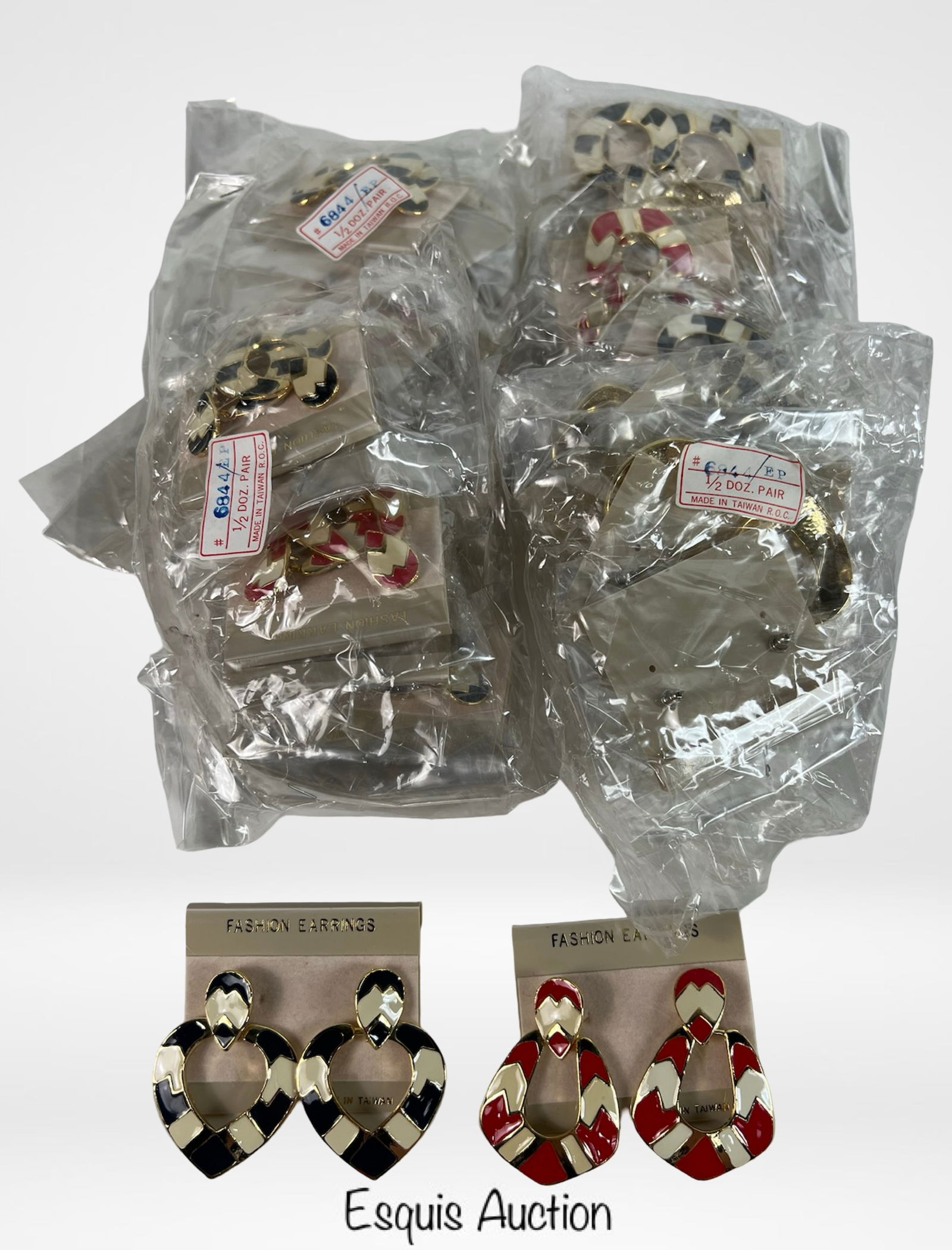 Two Dozen NOS Geometric Drop Earrings (1 of 1)