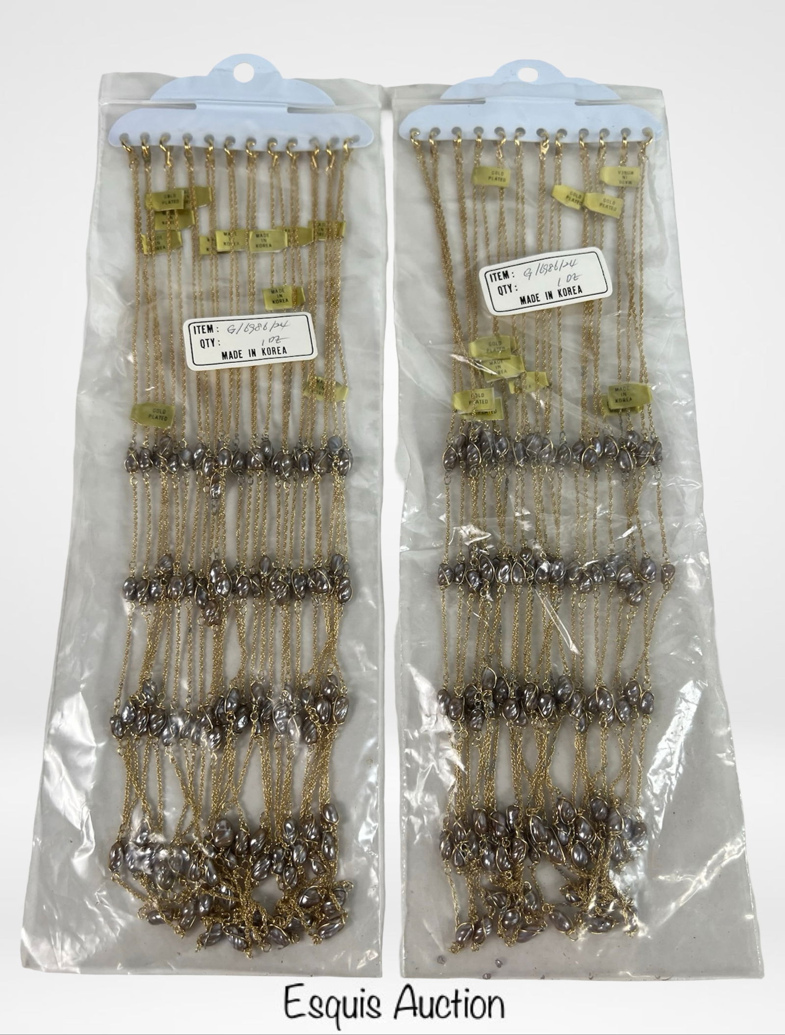 2 Dozen Gold-Plated Chain Necklaces w Bead Accents (1 of 1)