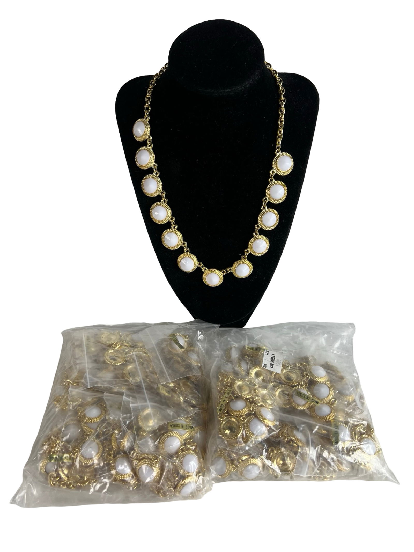 New Gold-Tone Cabochon Style Statement Necklaces (1 of 1)