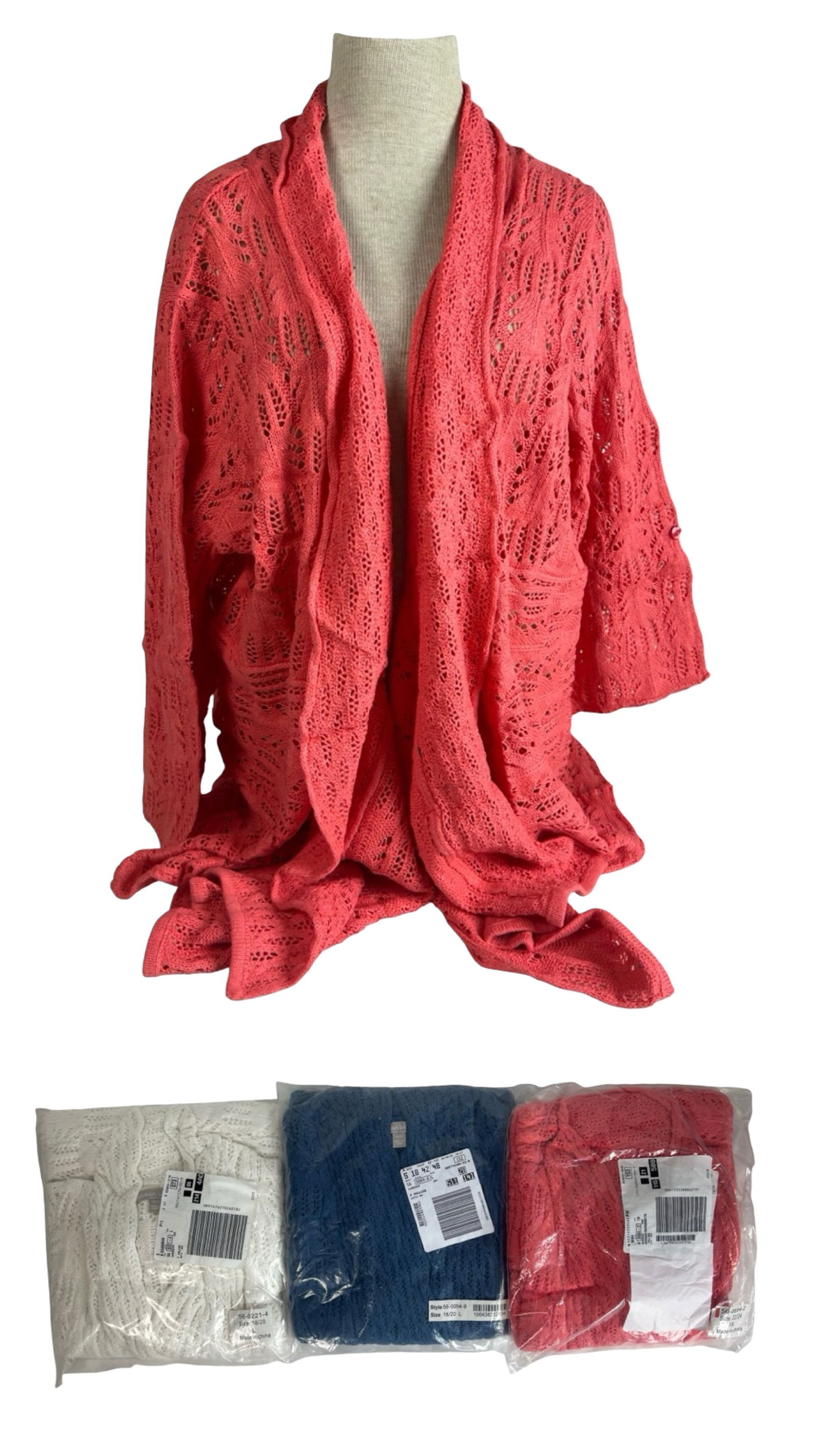 Lot of 3 Woman Within Open-Knit Cardigans - XL (1 of 3)