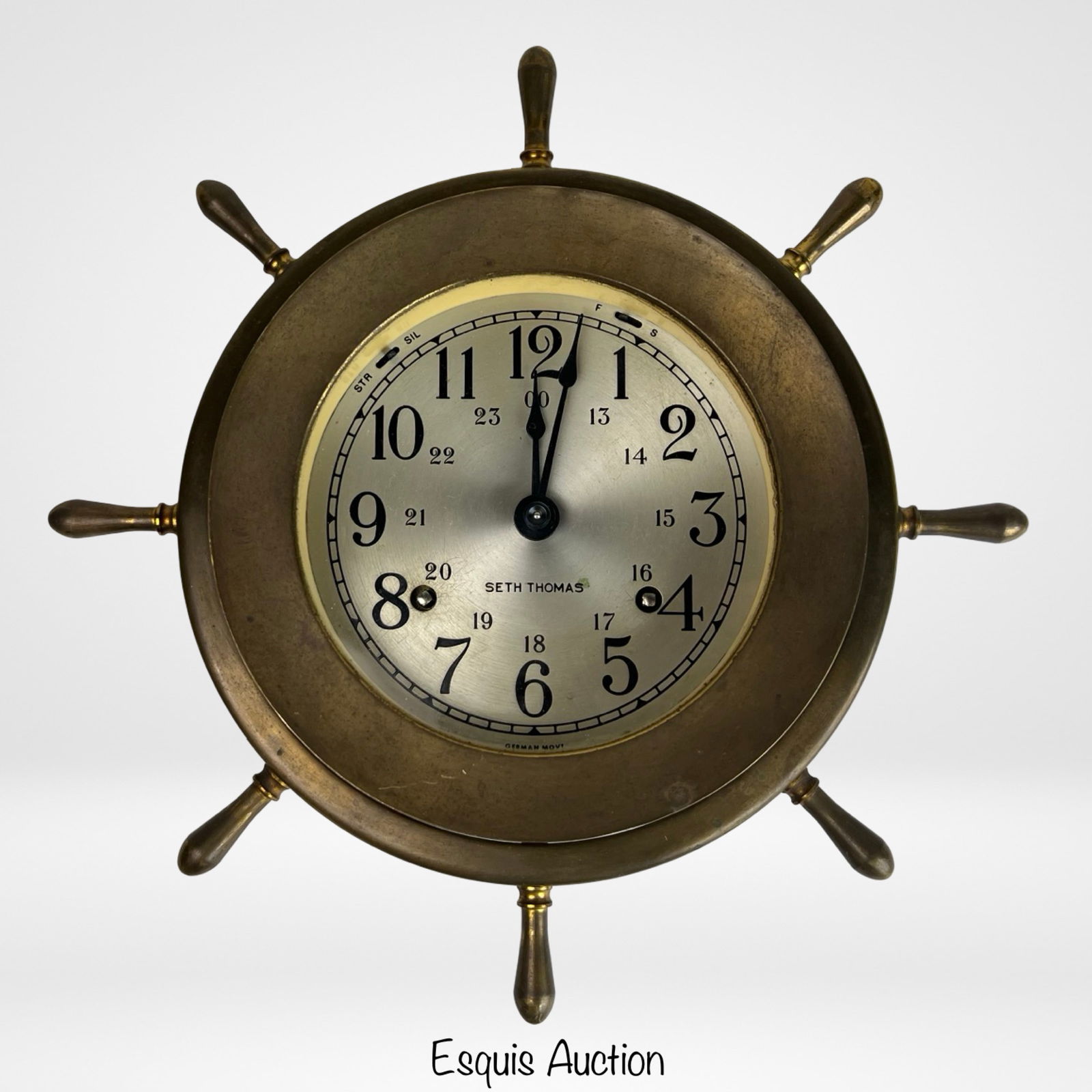 Seth Thomas Brass Helmsman Ship's Wheel Clock (1 of 4)
