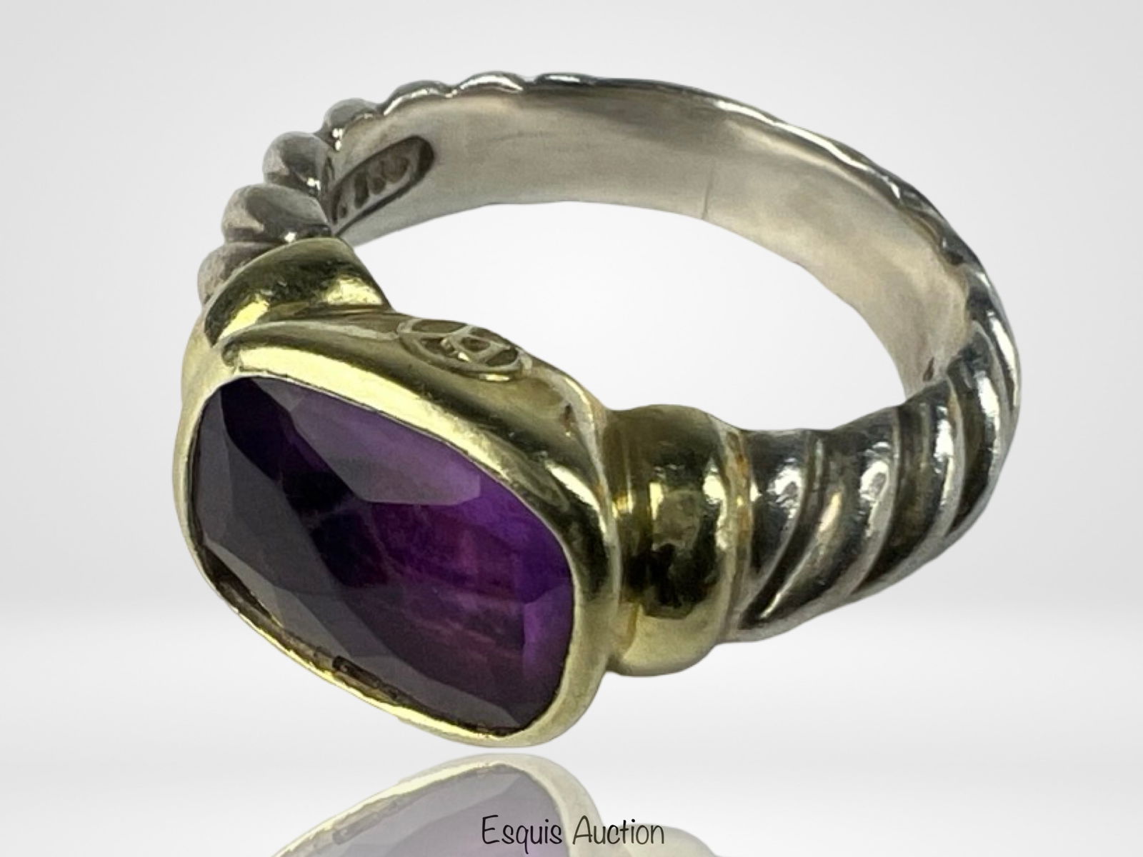 David Yurman 14K Gold & Sterling Amethyst Ring (1 of 5)