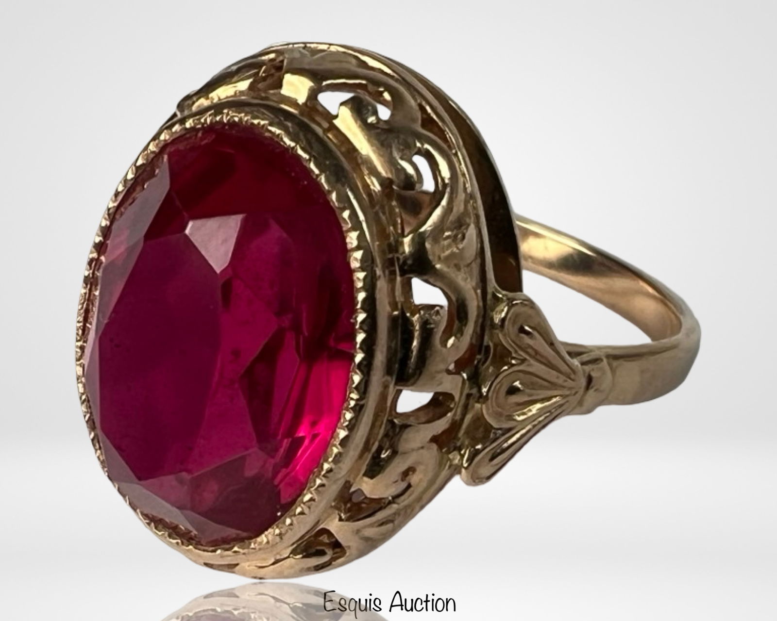 Vintage Russian 14k Gold Ruby Lady's  Ring (1 of 5)