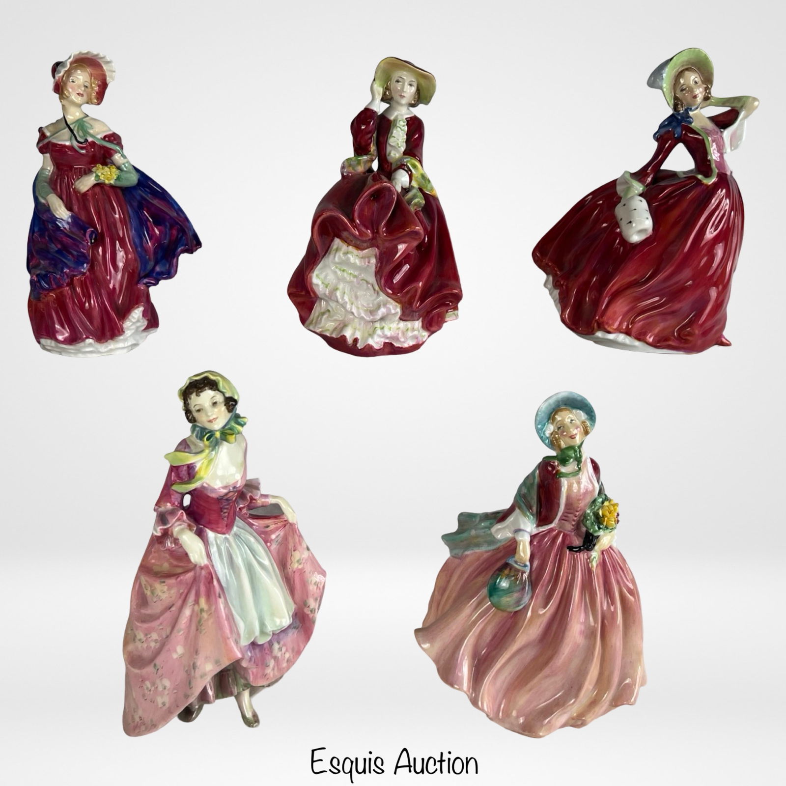Royal Doulton Porcelain Figurines - Lot of Five (1 of 7)