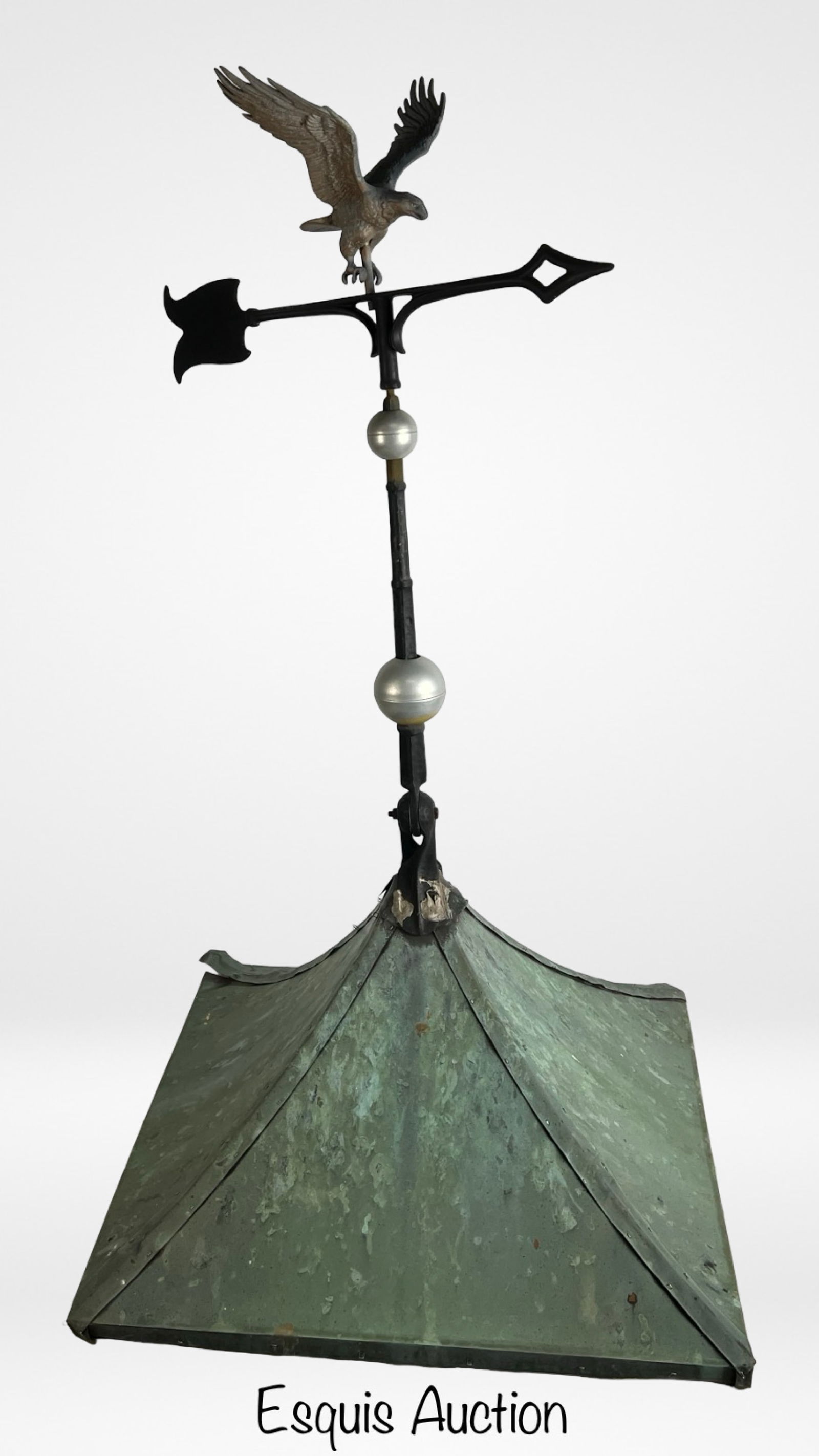 Antique Eagle Weathervane Aged with Roof Base (1 of 5)