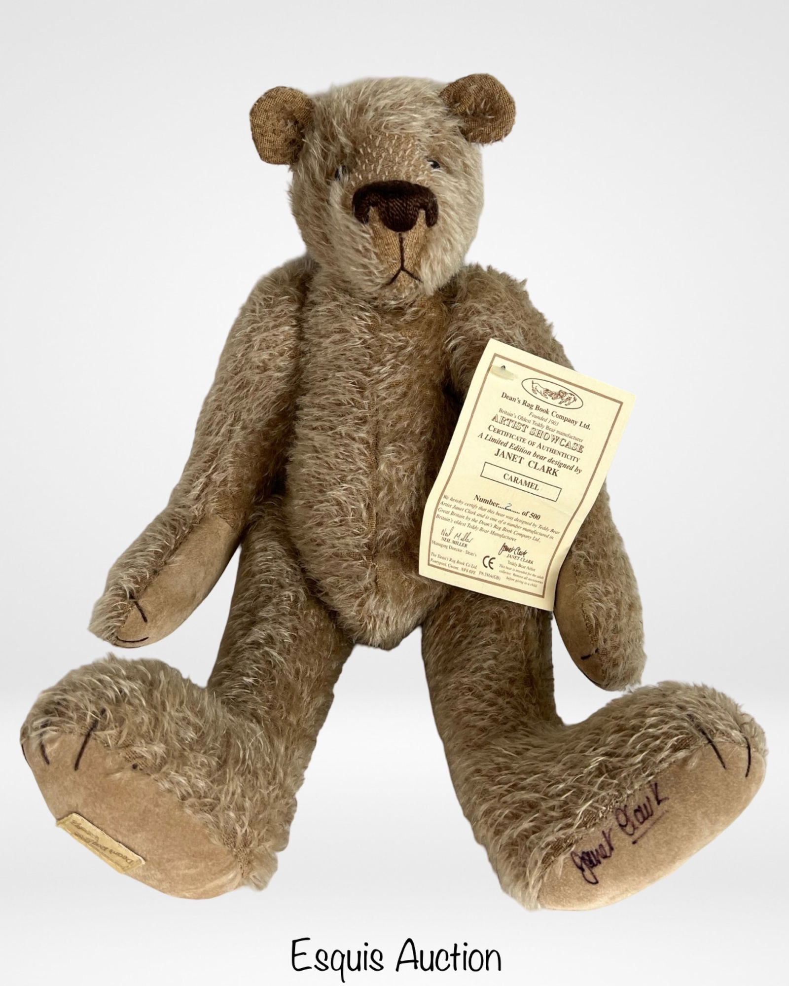 Dean's Rag Book Co "Caramel" Teddy Bear - Signed (1 of 5)