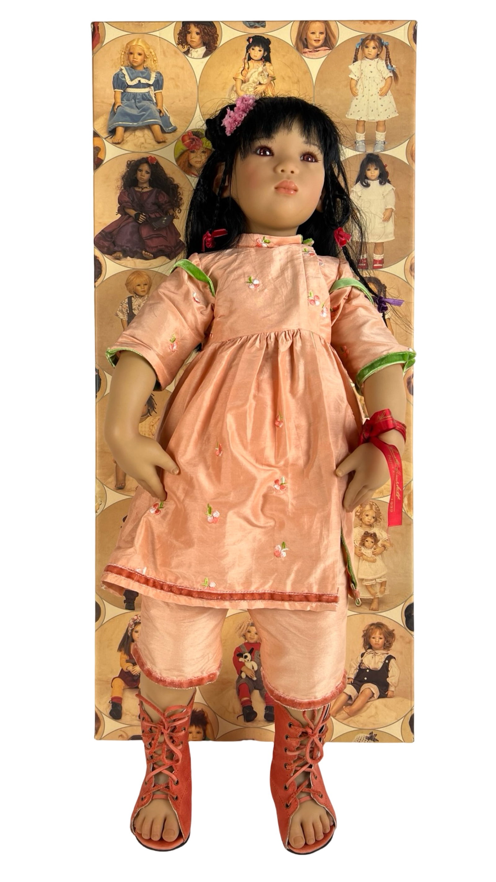 Annette Himstedt "Mia Yin" Artist Doll- Hand Signe: Limited edition 1999 "Mia Yin" doll by acclaimed German artist Annette Himstedt for her Puppen Kinder line. This beautifully detailed vinyl artist doll stands approximately 27 inches tall and features