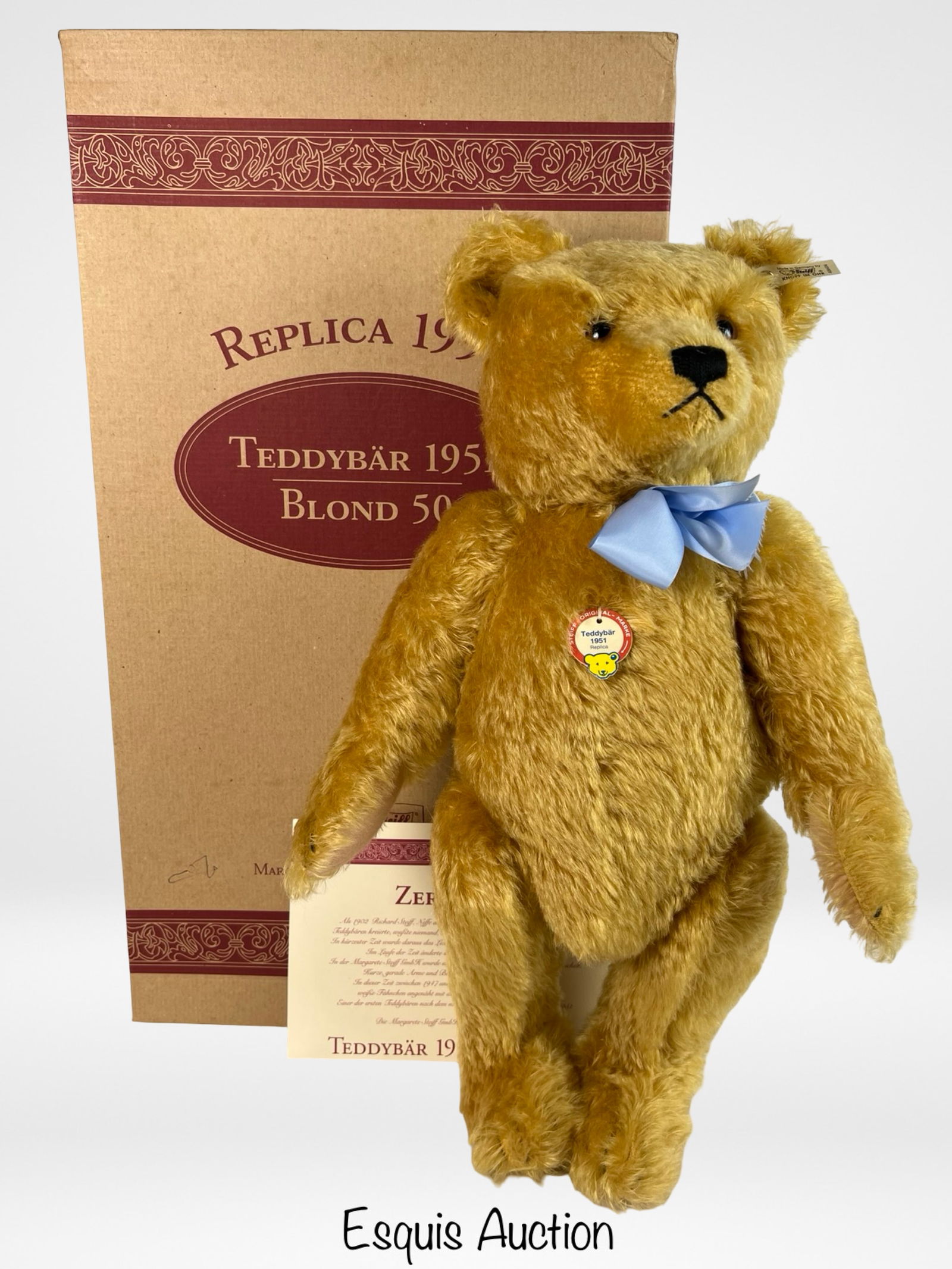Steiff 1951 Teddy Bear Blond 50 Replica (1997) (1 of 4)