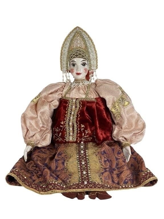 Russian Porcelain Doll in Traditional Folk Costume (1 of 3)