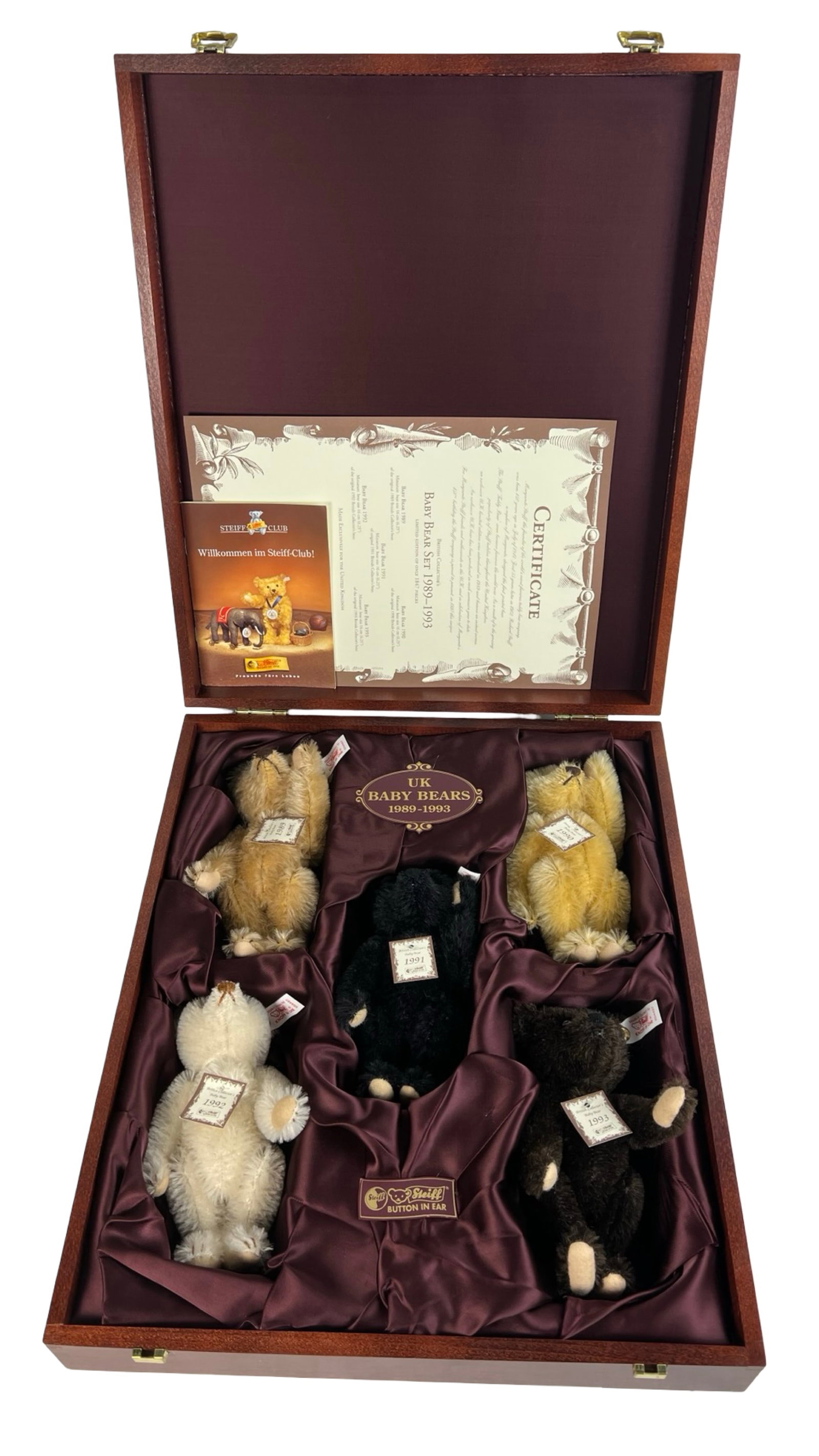 Steiff UK BabyTeddy Bears 1989-1993 Collector Set (1 of 5)