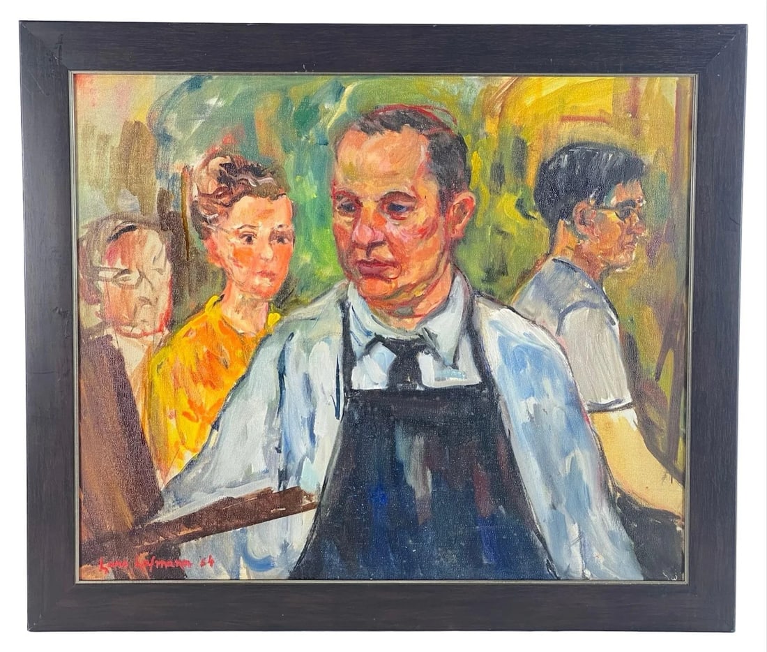 Hans Hofmann ( Manner) Expressionist Oil Painting: Vivid and emotive oil painting on canvas, executed in the manner of Hans Hofmann and signed "Hans Hofmann '64" at the lower left. The expressive brushwork and bold color palette evoke the hallmarks of