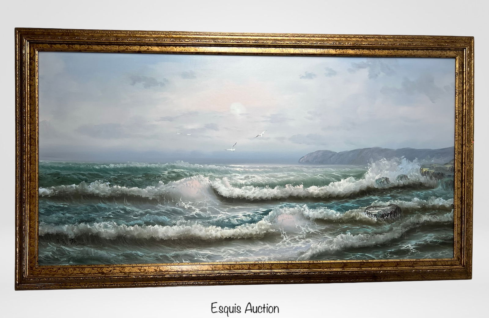 JB Manson Large Seascape Oil Painting (1 of 3)