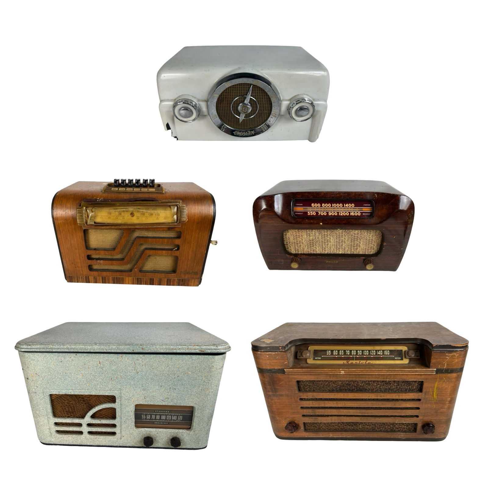 5 Vintage Radios- Philco, Crosley, RCA Victor, (1 of 14)