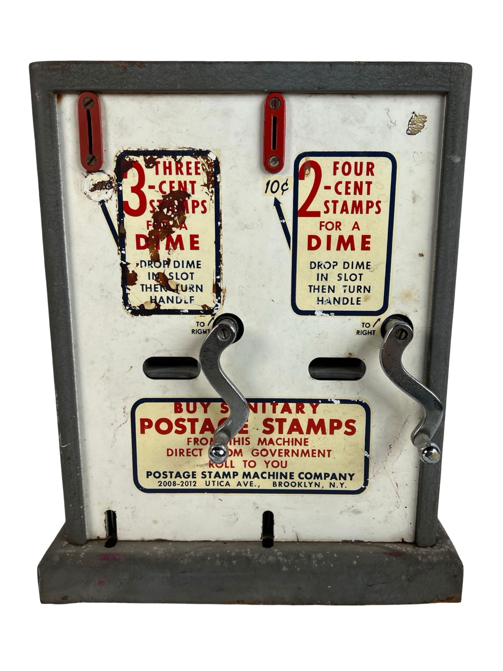 Vintage 10¢ Dual-Slot U.S. Postage Stamp Machine (1 of 4)