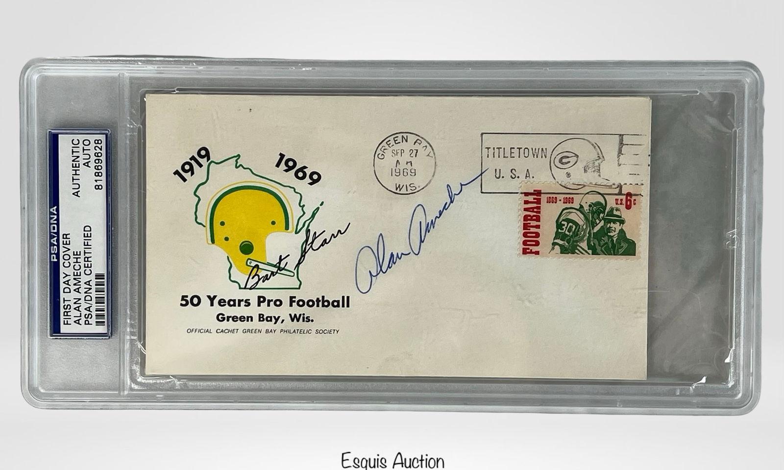 Bart Starr & Alan Ameche Signed 1969 FDC Envelope (1 of 6)