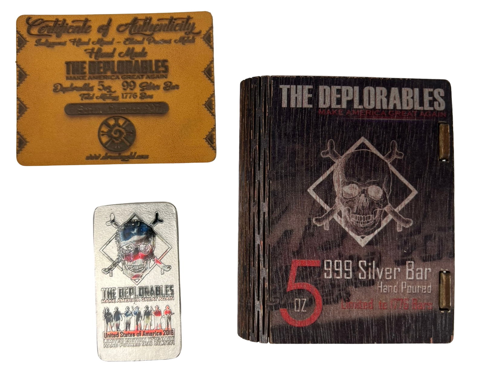 "The Deplorables" 5 oz Hand Poured .999 Silver Bar (1 of 3)