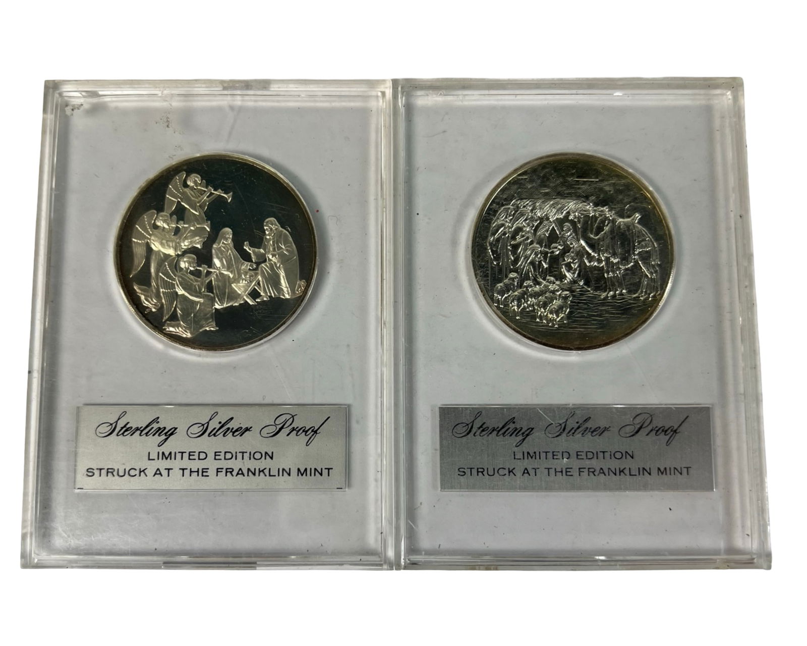 Franklin Mint Sterling Silver Nativity Medals (1 of 4)