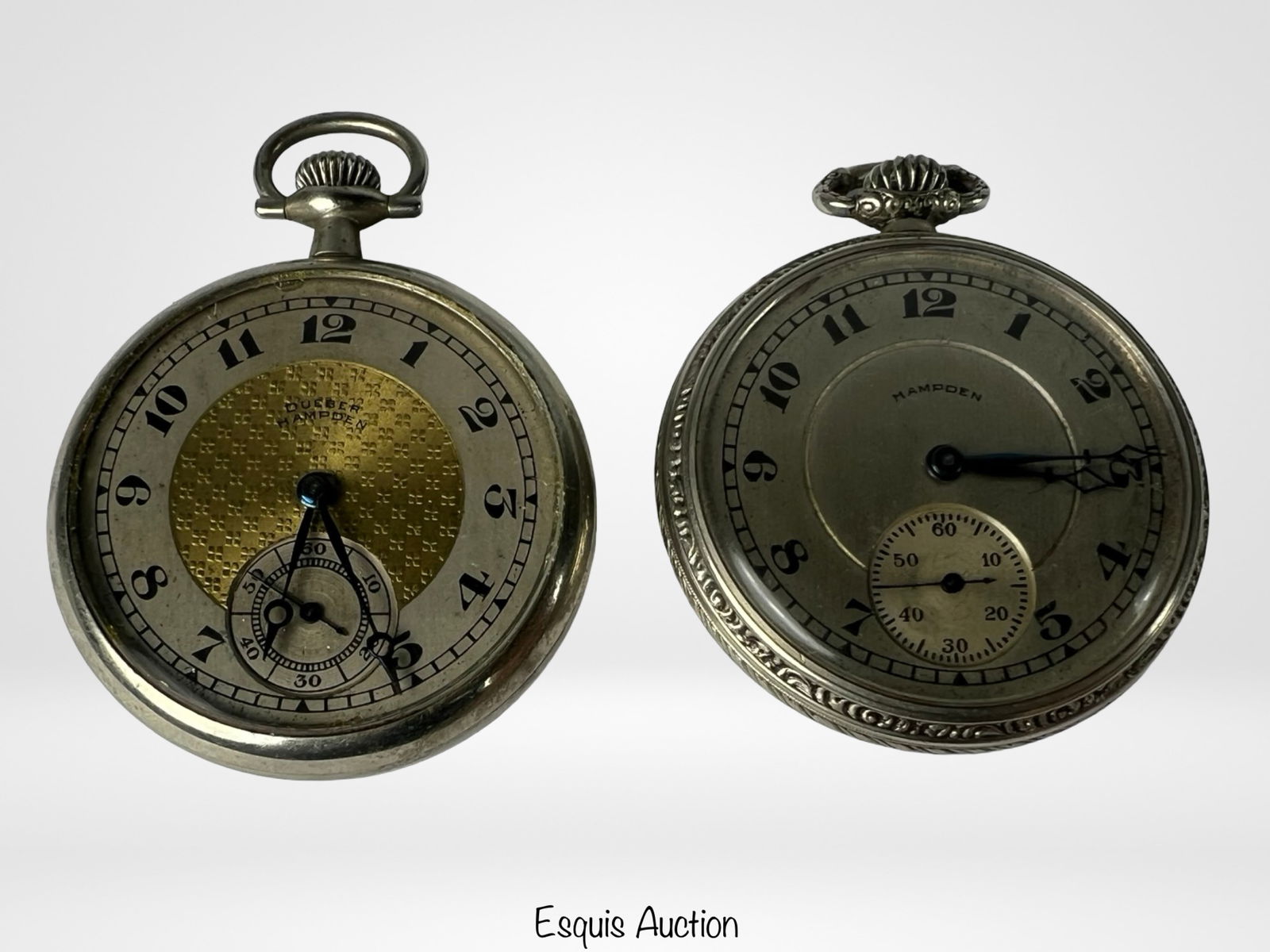 Two Antique Hampden Pocket Watches (1 of 6)
