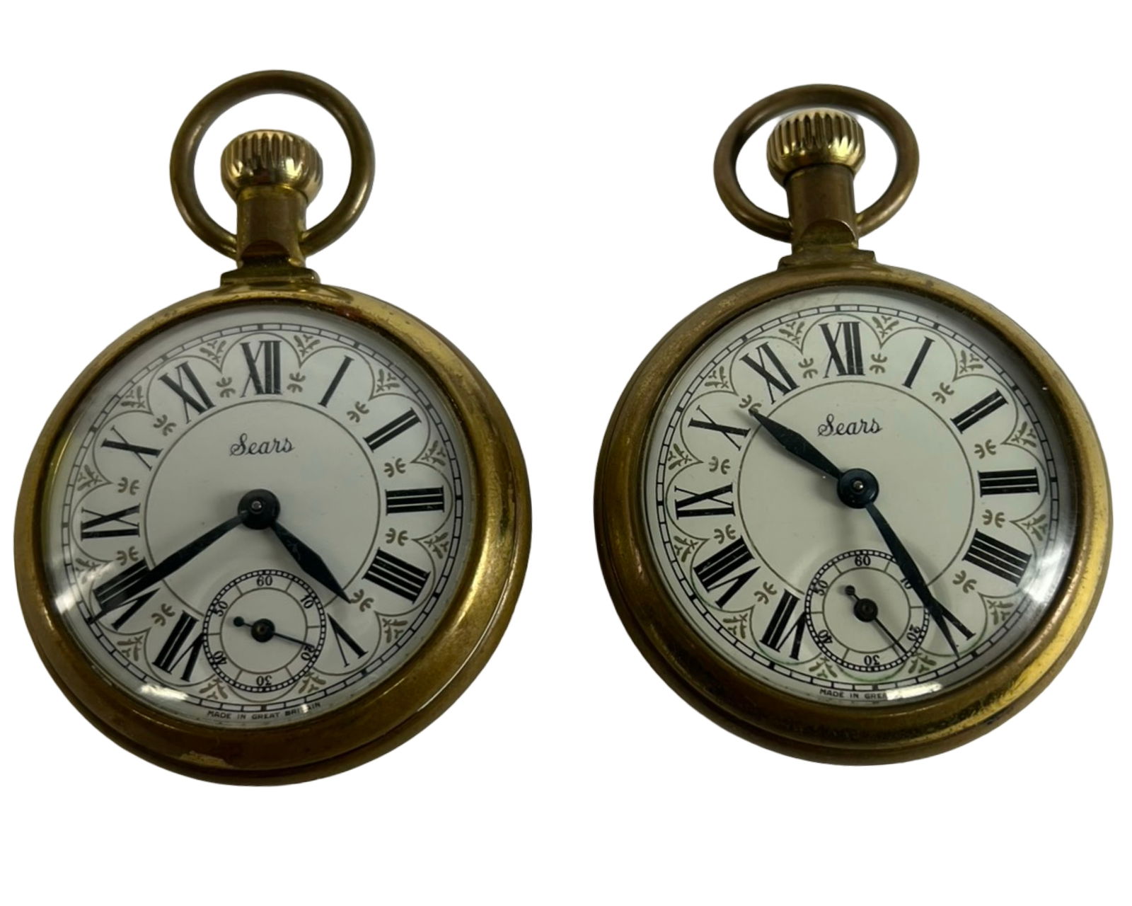 Two Vintage Sears Railroad Pocket Watches (1 of 2)