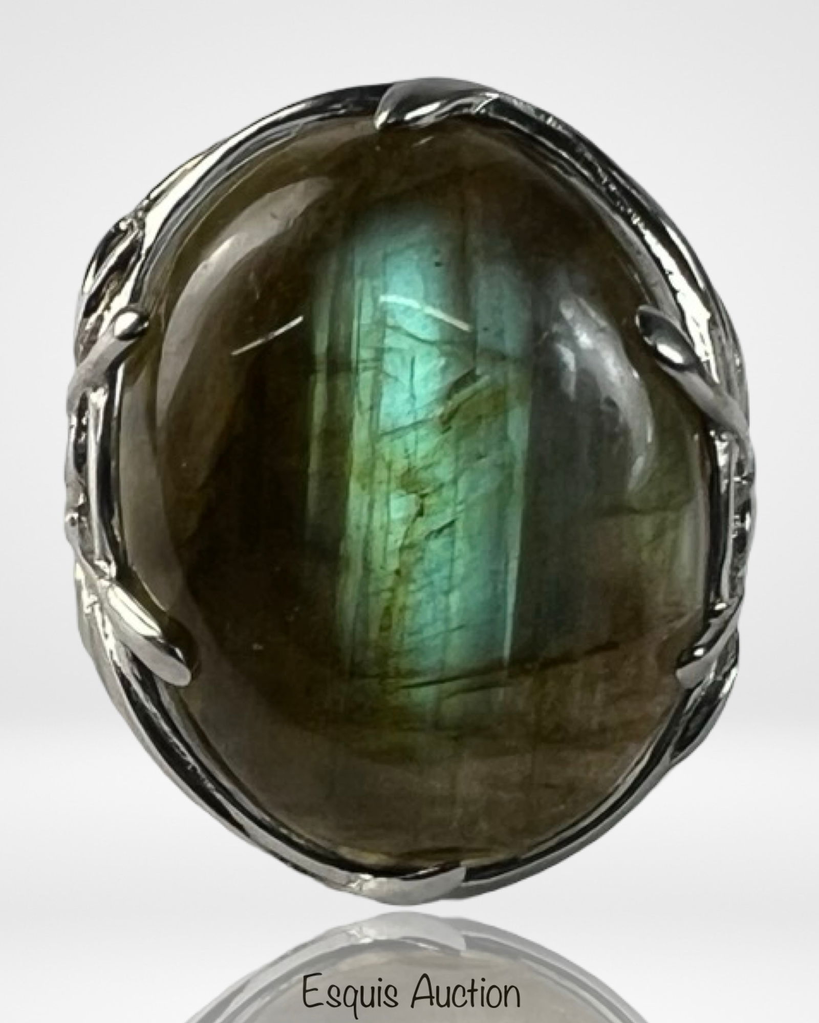 Massive Sterling Silver & Green Labradorite Ring (1 of 5)