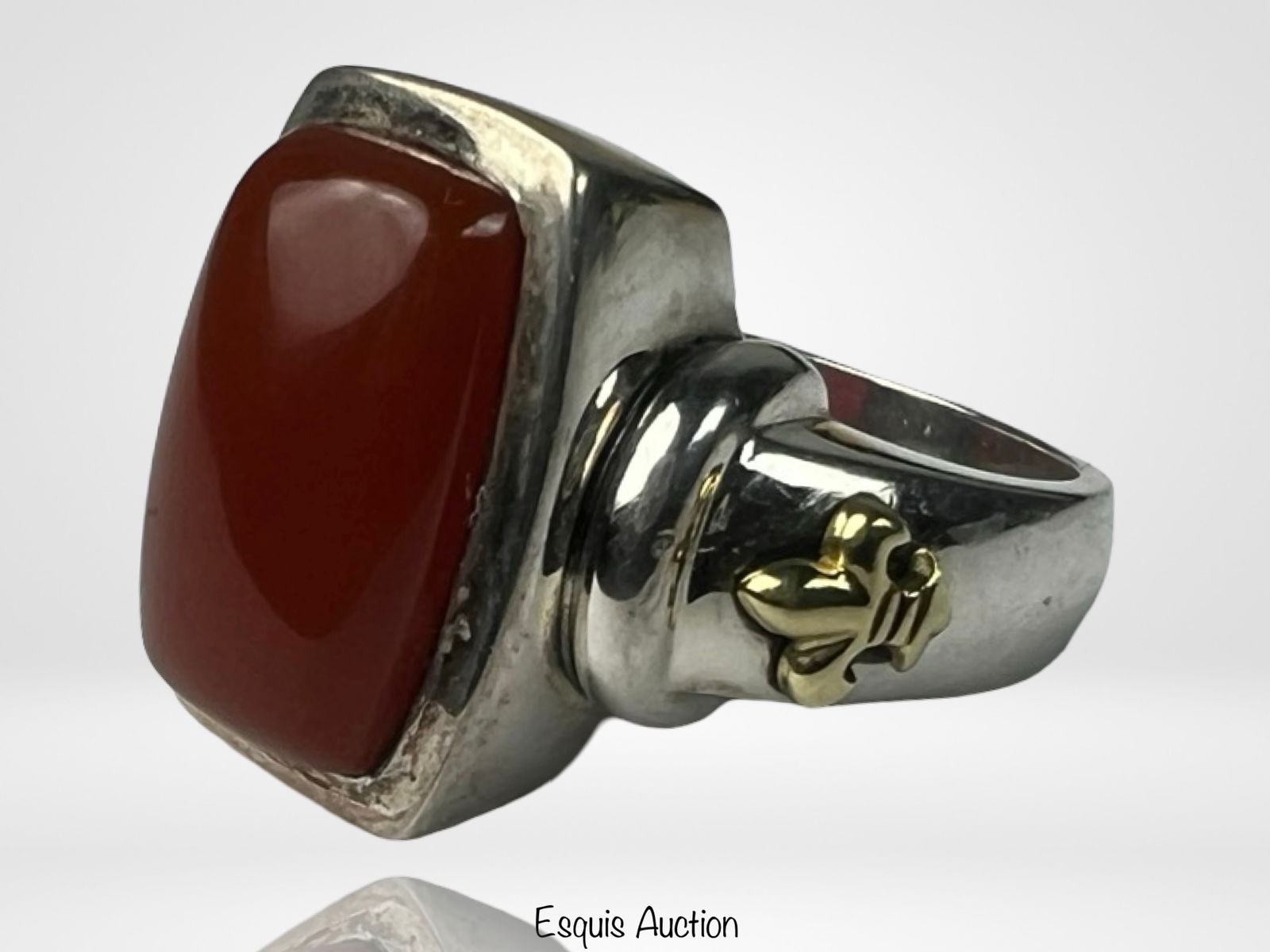 Ann King Sterling Silver & 18K Gold Carnelian Ring (1 of 4)