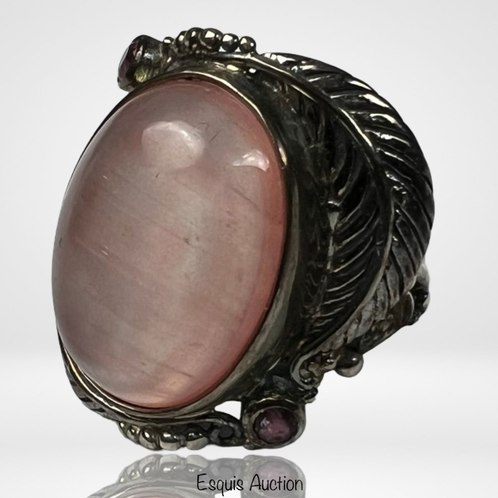 Sajen Sterling Silver Rose Quartz Ring (1 of 5)