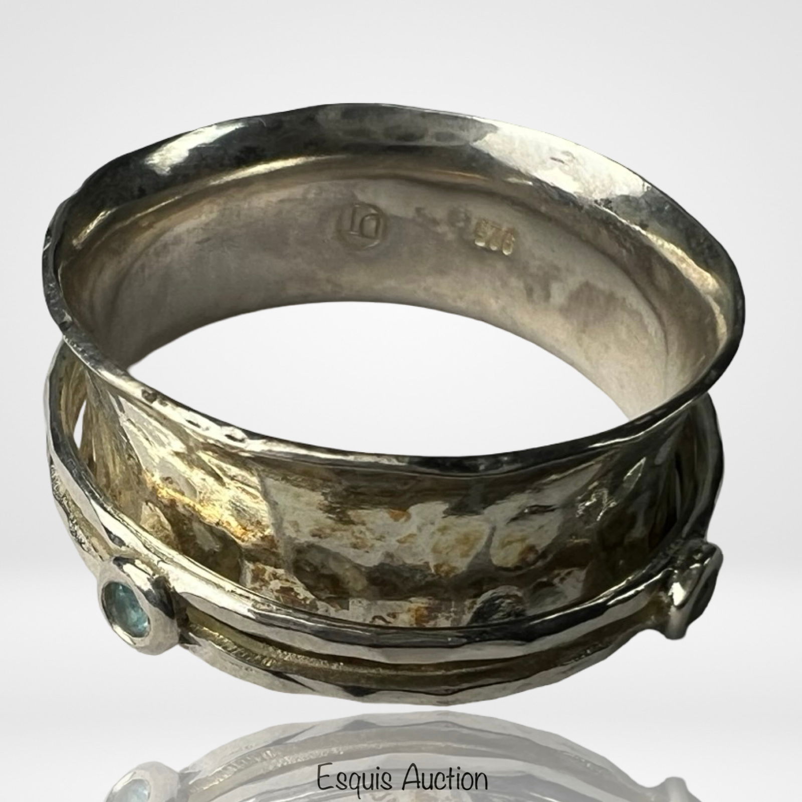 David Tishbi Sterling Silver Crystal Spinner Ring (1 of 3)