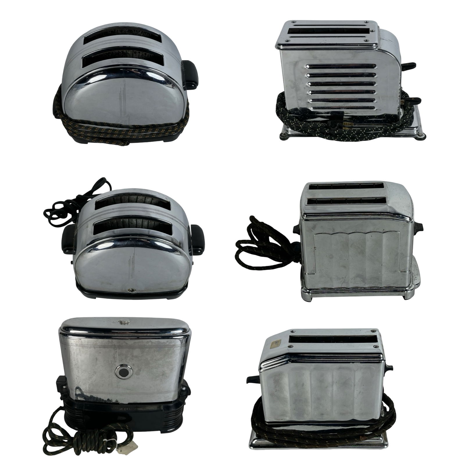 Group of 1930s-1940s Art Deco Chrome Toasters (1 of 8)