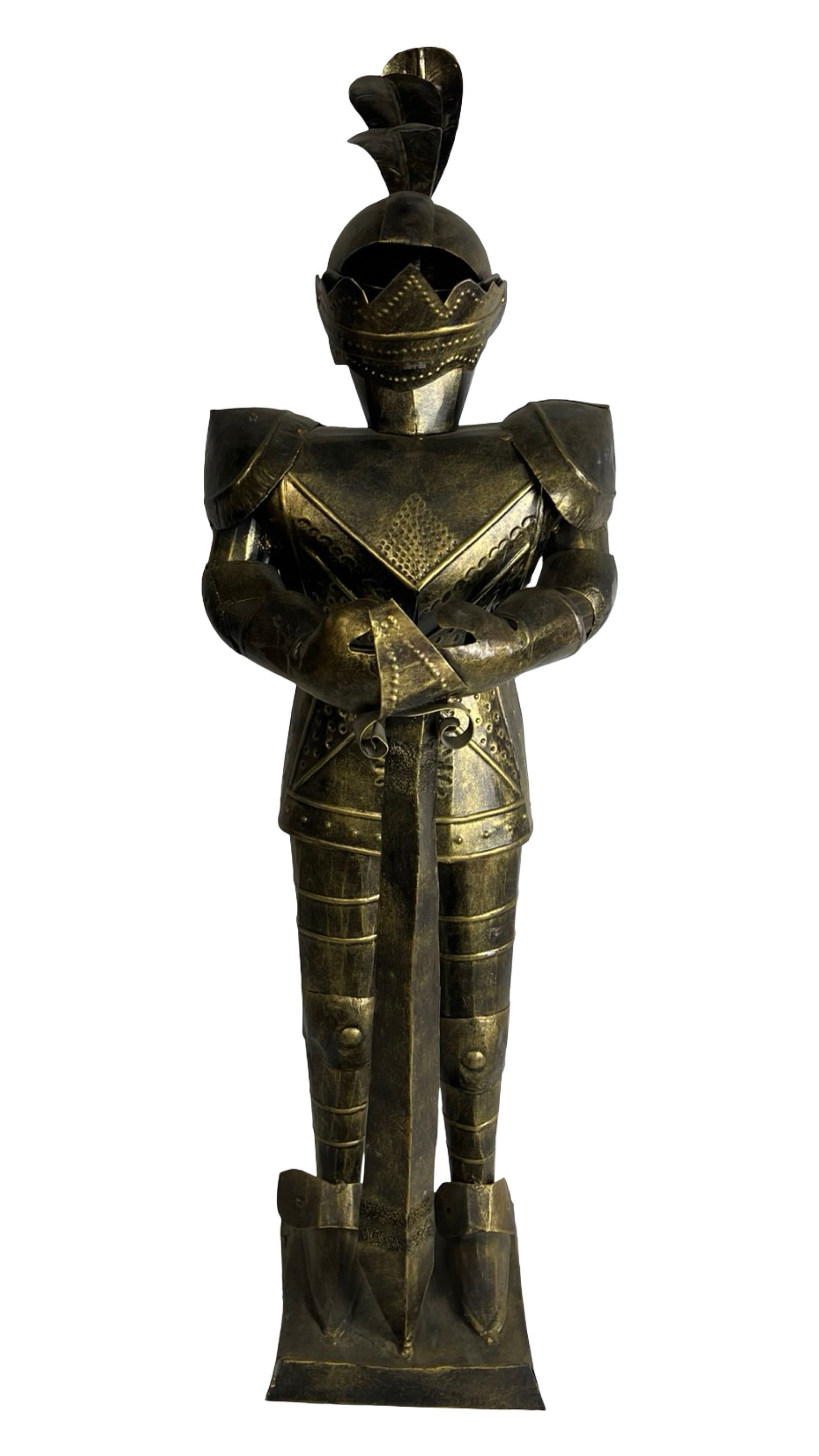 Decorative Tin Metal Knight Armor Figure - 38" (1 of 3)