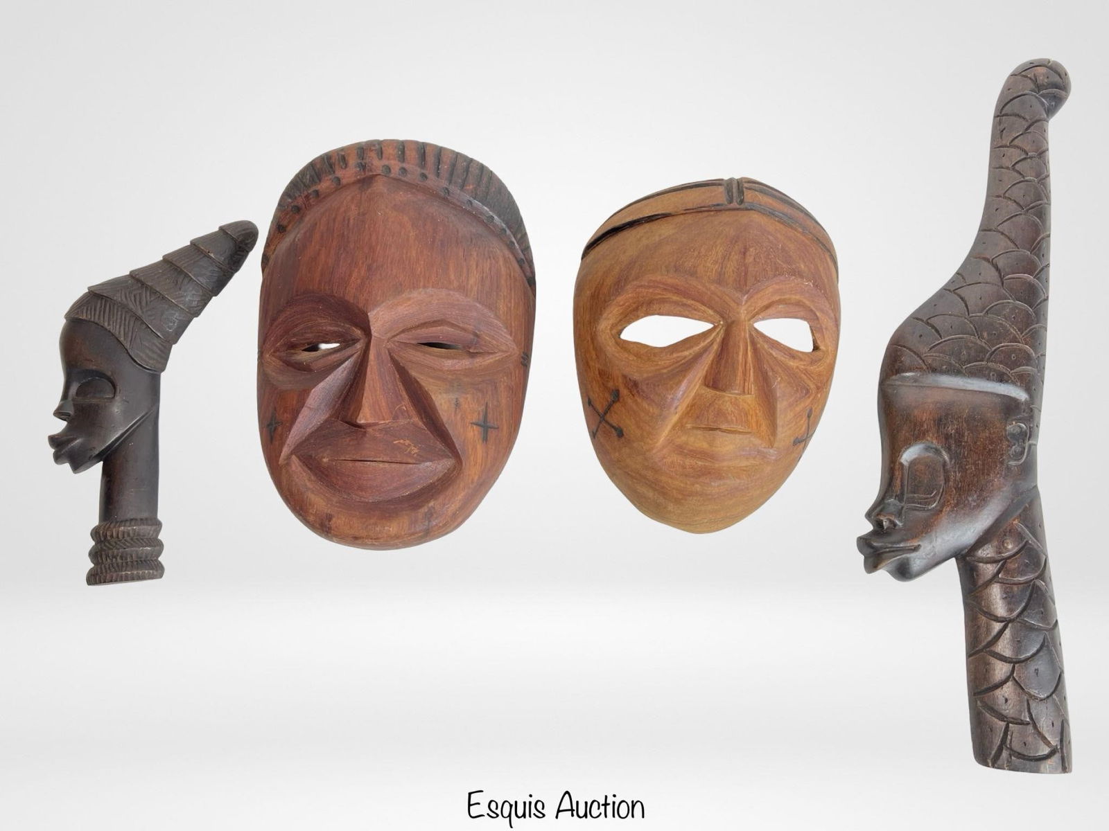 African Carved Wall Art Pieces and Tribal Masks (1 of 5)