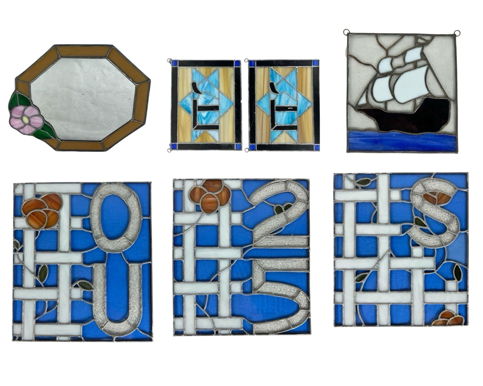 Collection of Stained Glass Art Panels & Mirror (1 of 8)