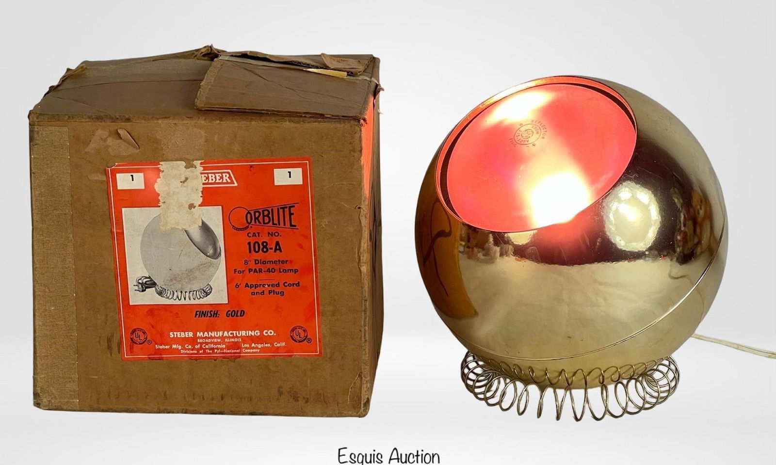 Vintage Steber Orblite Gold Reflector Lamp (1 of 3)