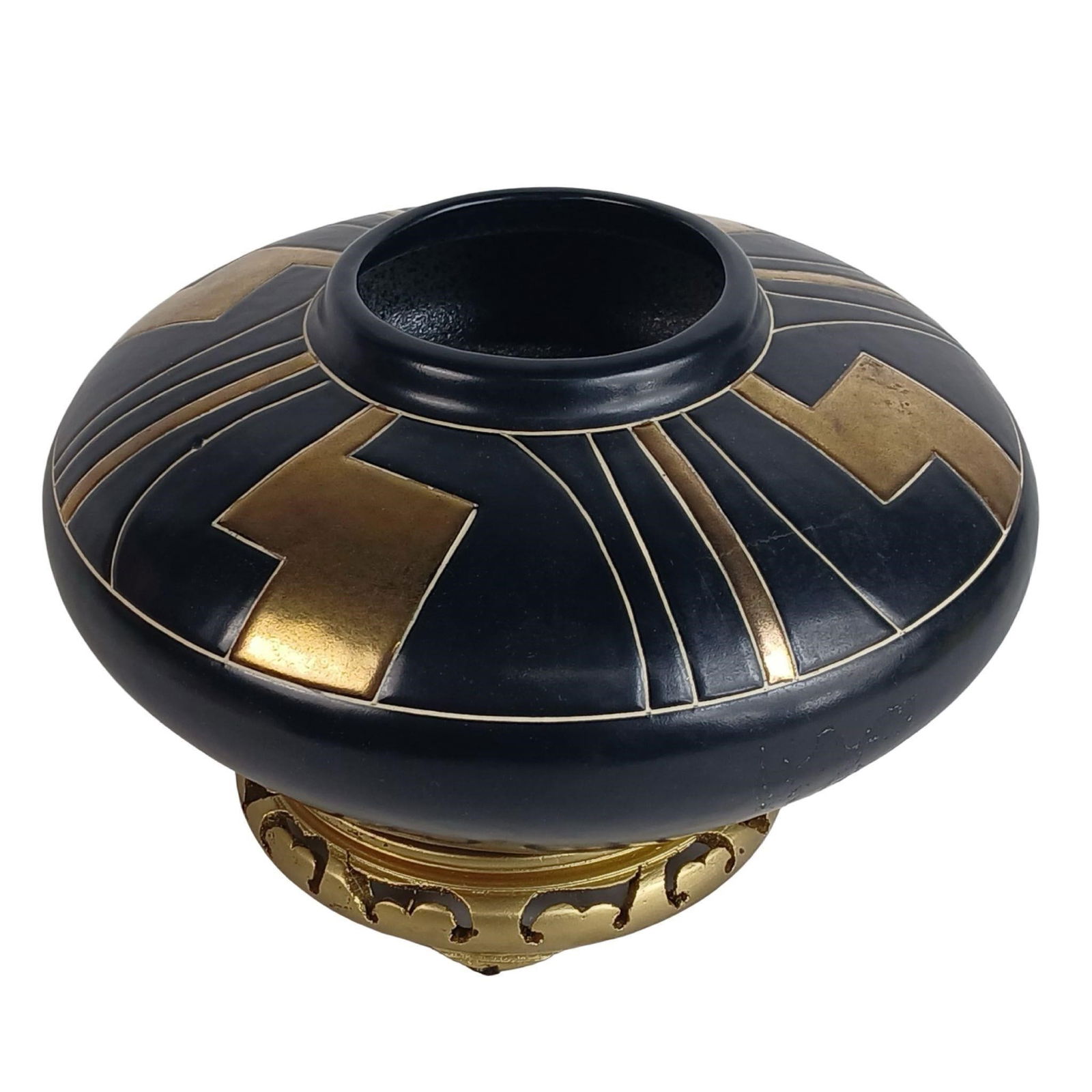 Harris Potteries Chicago "Cairo" Matte Black Vase (1 of 3)
