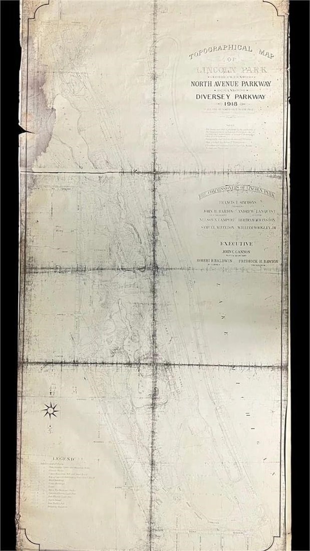 1918 Topographical Map of Lincoln Park, Chicago (1 of 7)