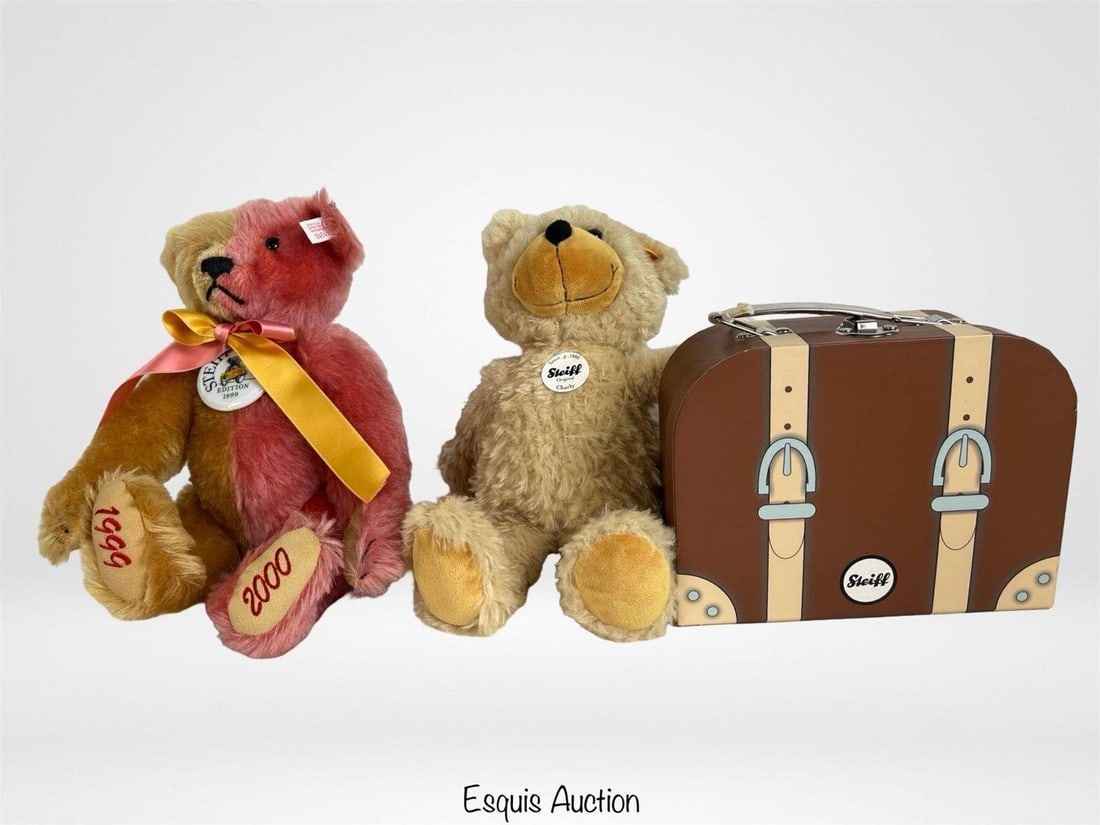 Steiff Fynn Teddy Bear W Suitcase & Millennium Bea (1 of 4)