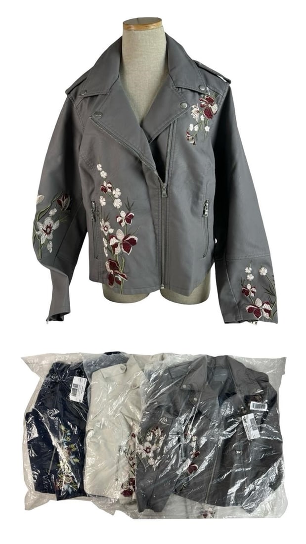 Kate & Mallory Women's Embroidered Moto Jackets XL (1 of 3)