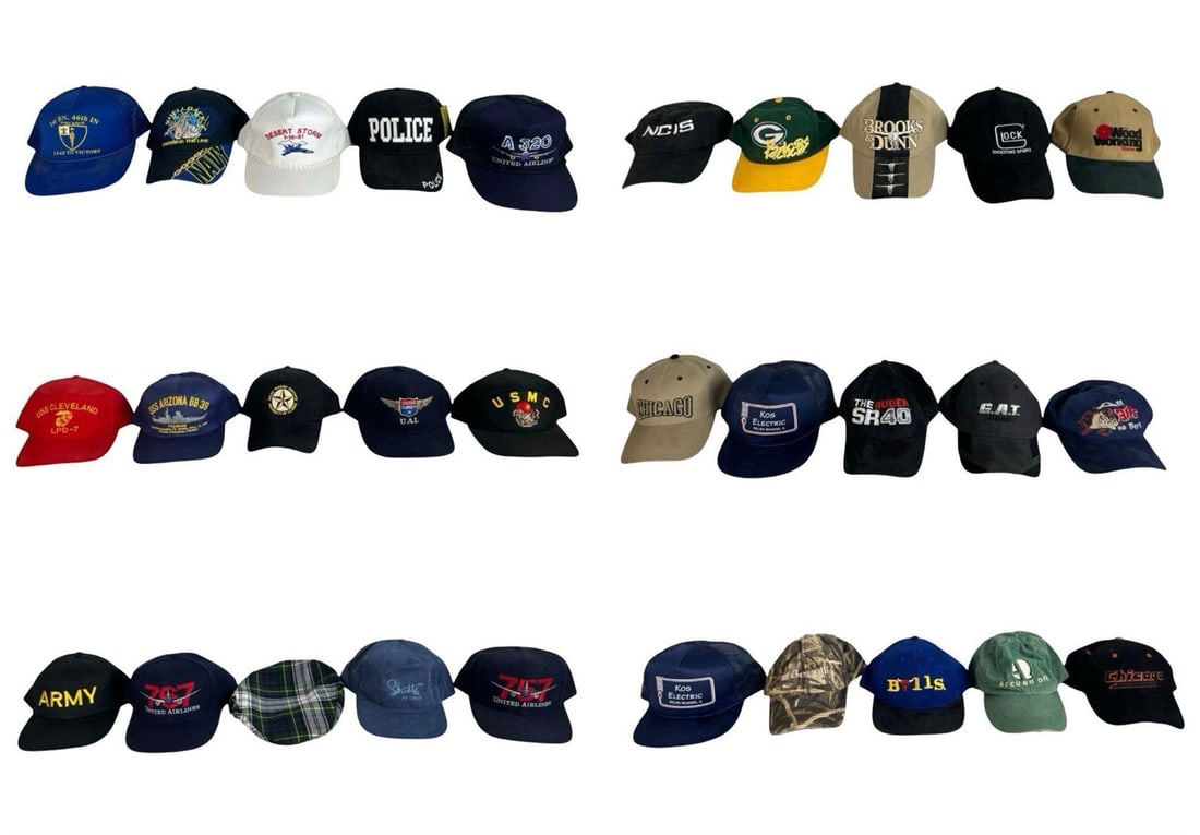 Lot of Themed Baseball Caps - Military, Police, Av (1 of 6)